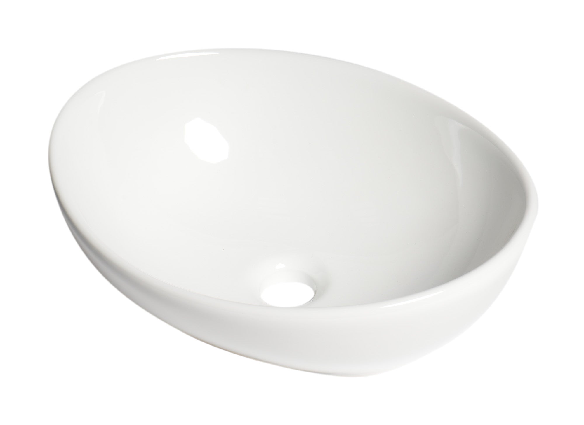 Alternate Image for ALFI brand 15.38" x 12.75" Oval Above Mount Porcelain Bathroom Sink, White, No Faucet Hole, ABC913