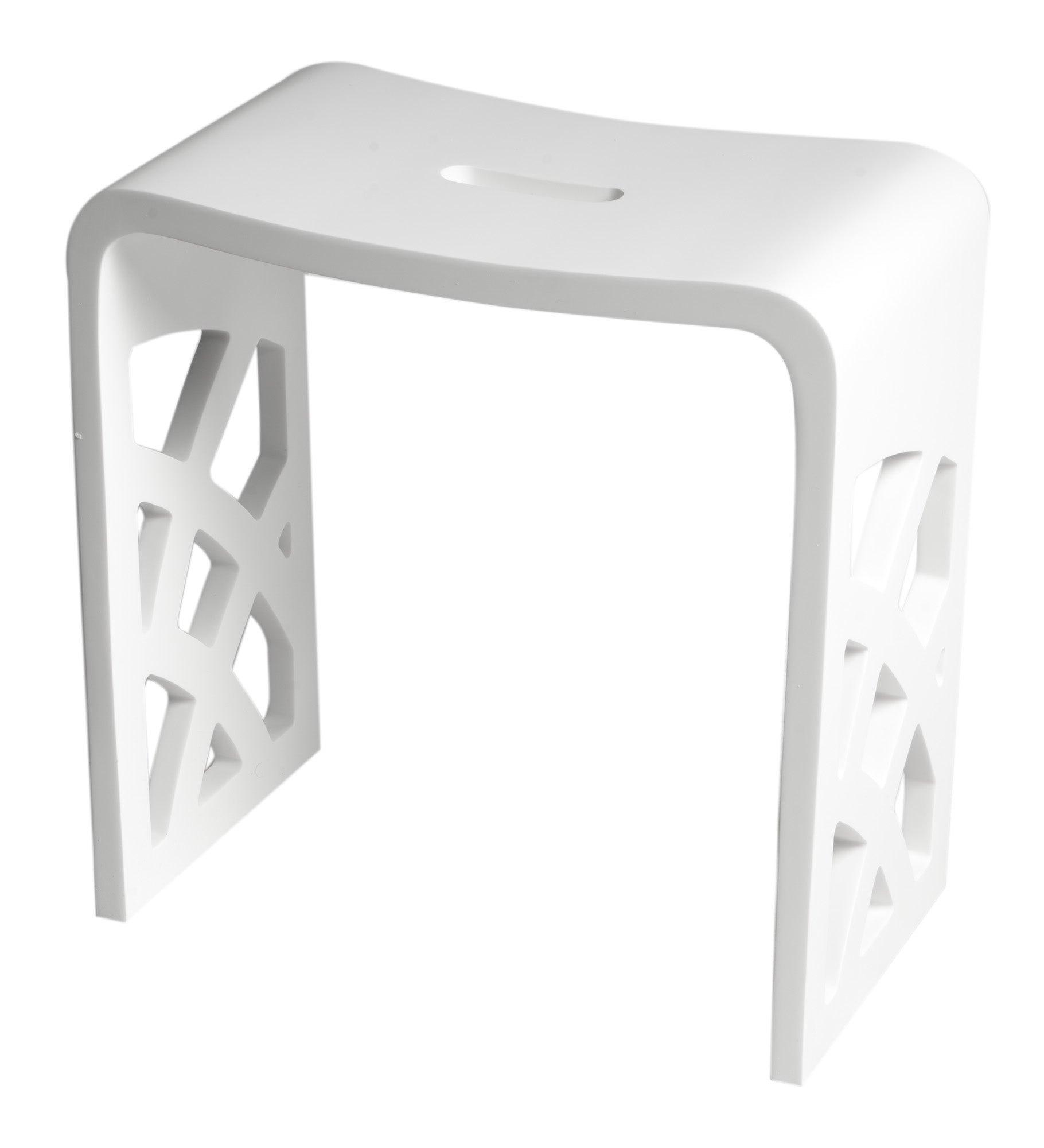 Alternate Image for ALFI brand ABST88 Designer White Matte Solid Surface Resin Bathroom / Shower Stool