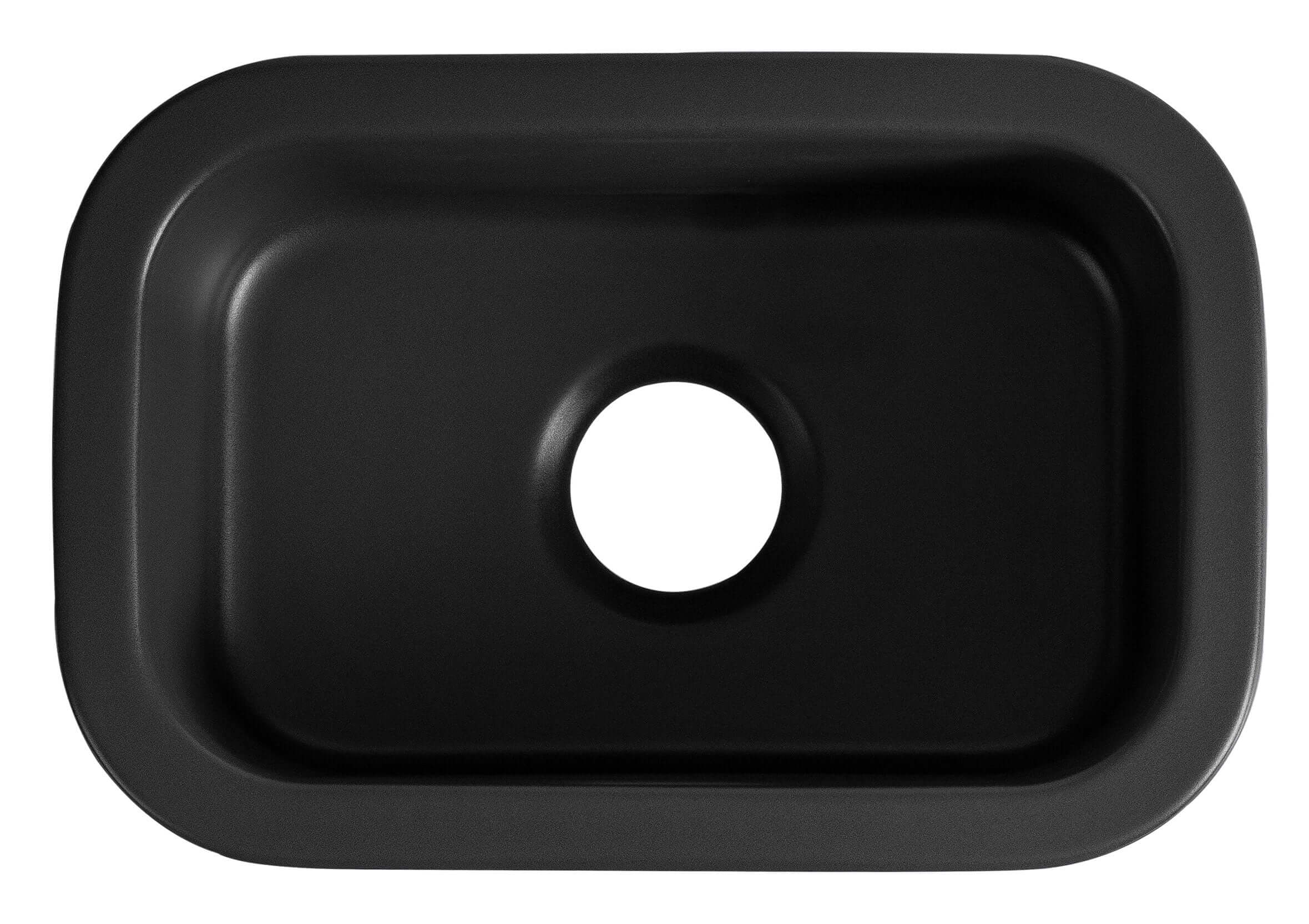 ALFI brand 19 rectangle fireclay bar/prep sink black matte product image