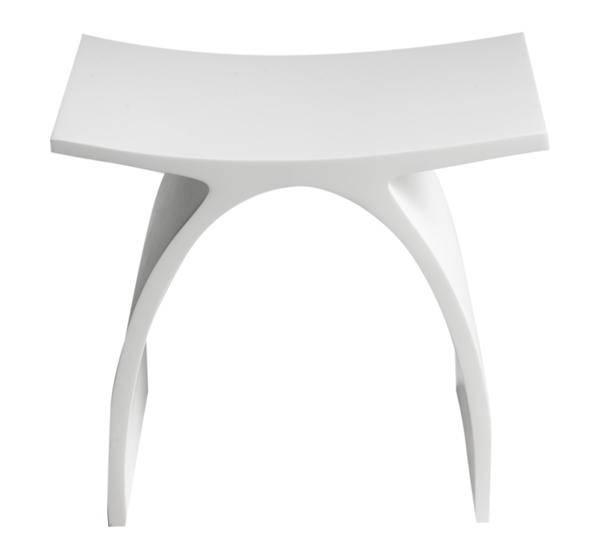 Alternate Image for ALFI brand ABST77 Arched White Matte Solid Surface Resin Bathroom / Shower Stool