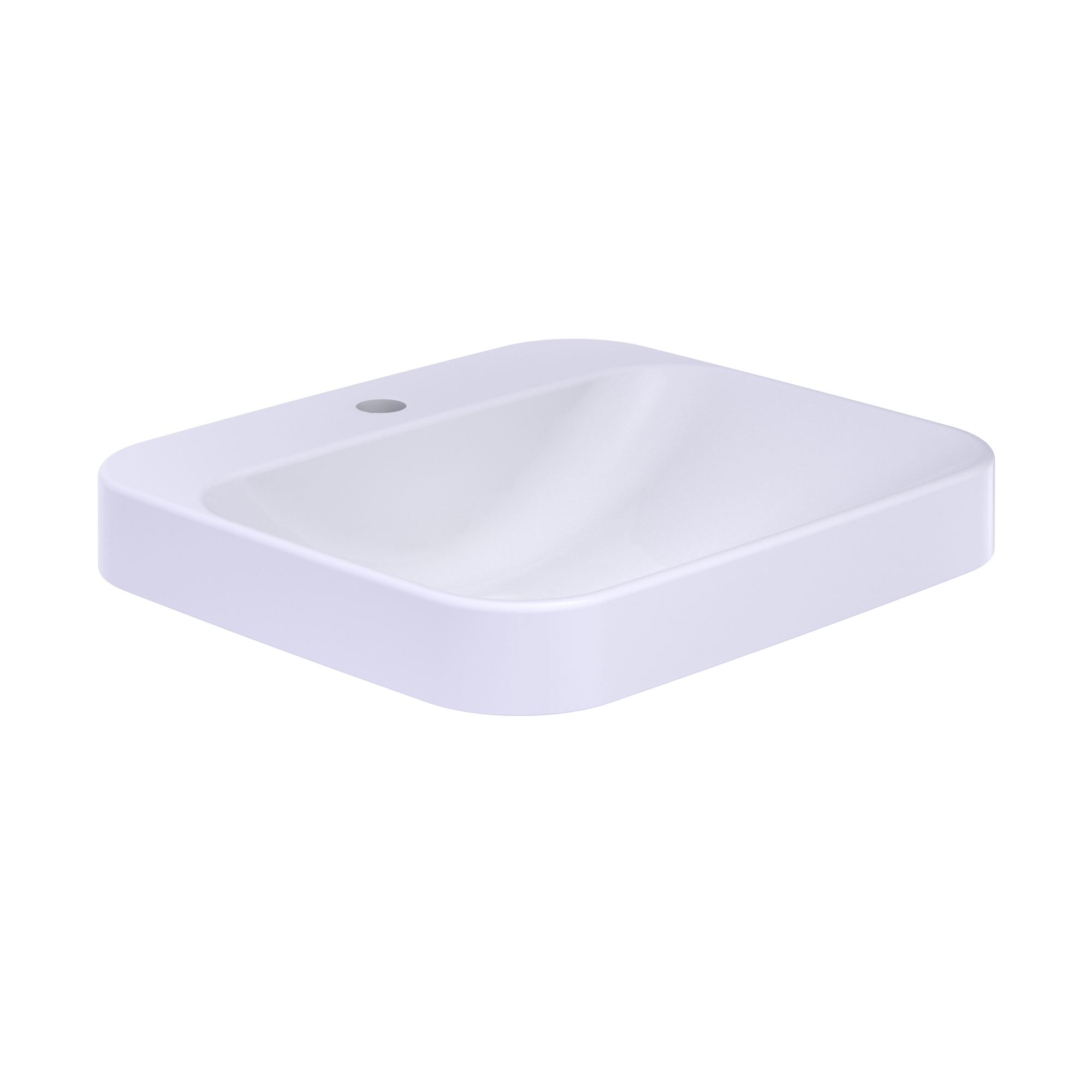 Alternate Image for TOTO Arvina Rectangular 20" Vessel Bathroom Sink with CEFIONTECT for Single Hole Faucets, Cotton White, Vitreous China, LT415G#01