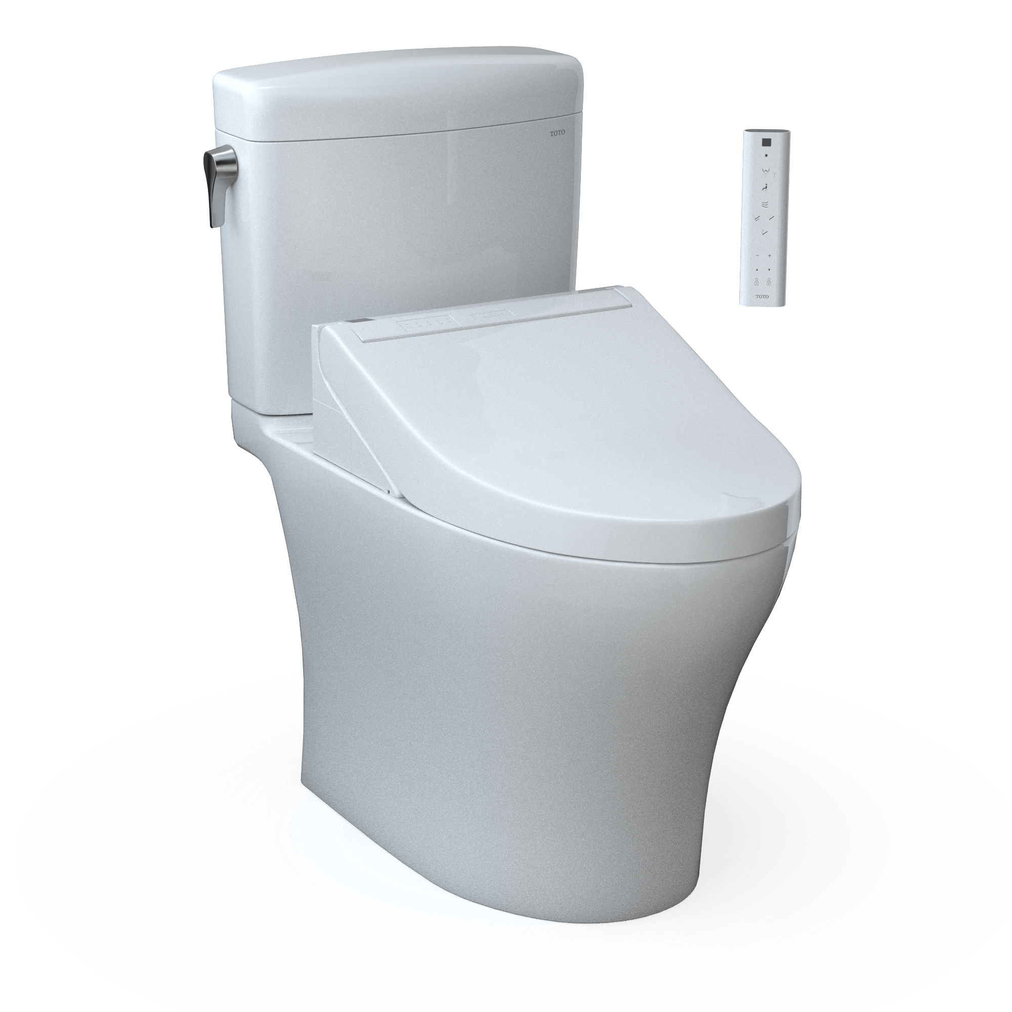 Alternate Image for TOTO WASHLET+ Aquia IV Cube Two-Piece Elongated Dual Flush 1.28 and 0.9 GPF Toilet with C5 Bidet Seat, Cotton White, Vitreous China|Plastic, MW4363084CEMFGN#01