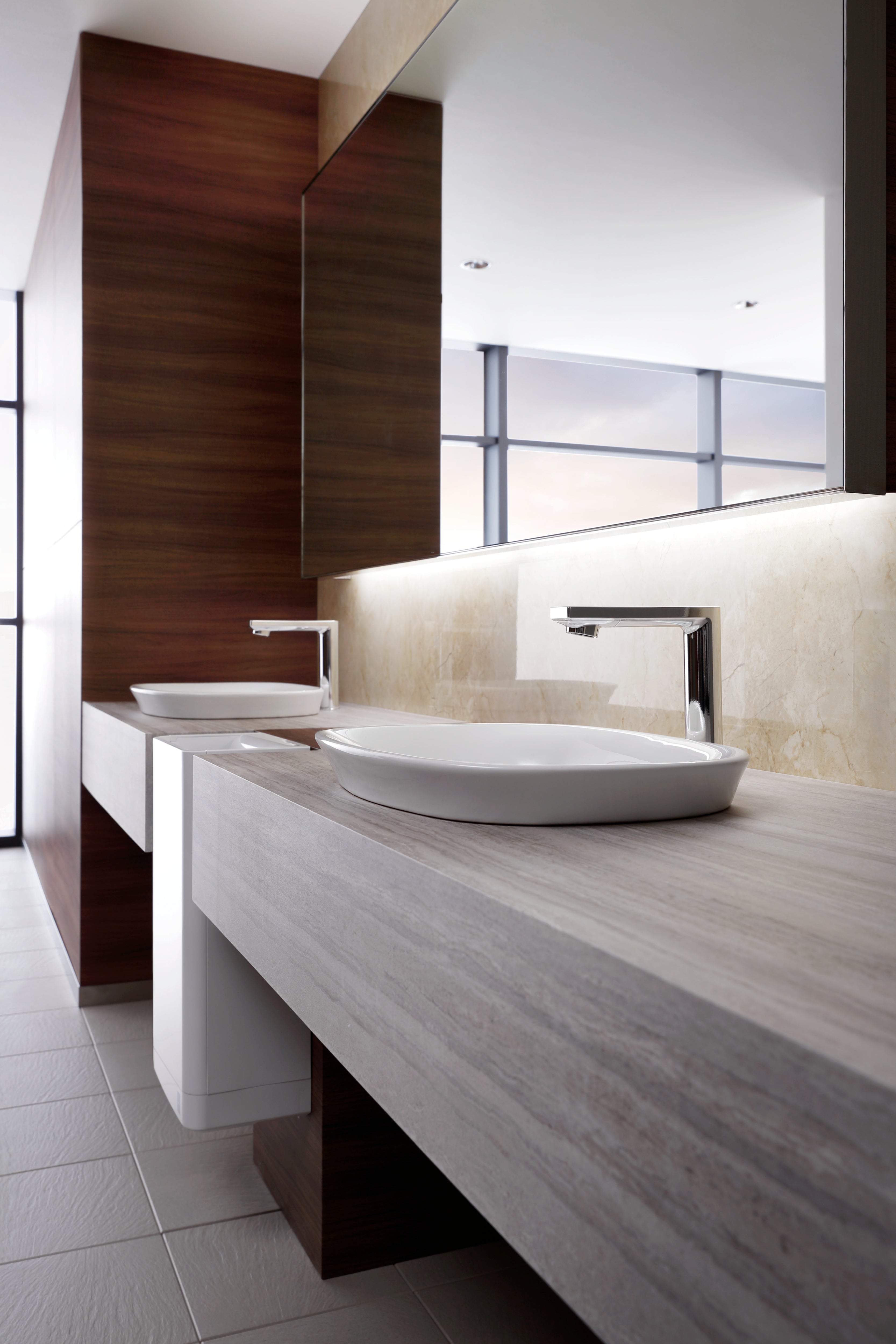 Alternate Image for TOTO Libella M ECOPOWER 0.35 GPM Electronic Touchless Sensor Bathroom Faucet with Thermostatic Mixing Valve, Polished Chrome, Brass, TEL1B3-D20ET#CP