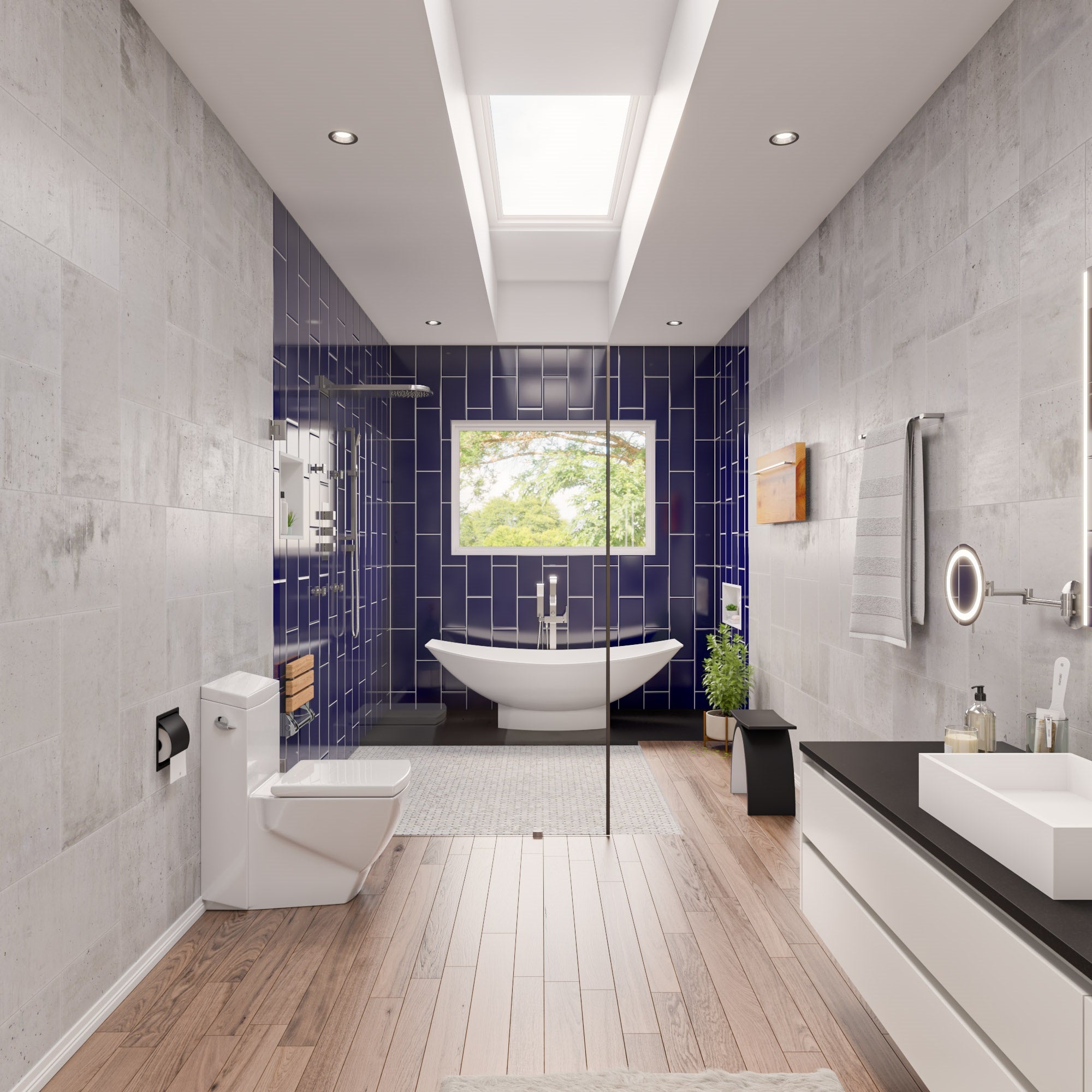 Alternate Image for ALFI brand ABM9WLED-BN Brushed Nickel Wall Mount Round 9" 5x Magnifying Cosmetic Mirror with Light