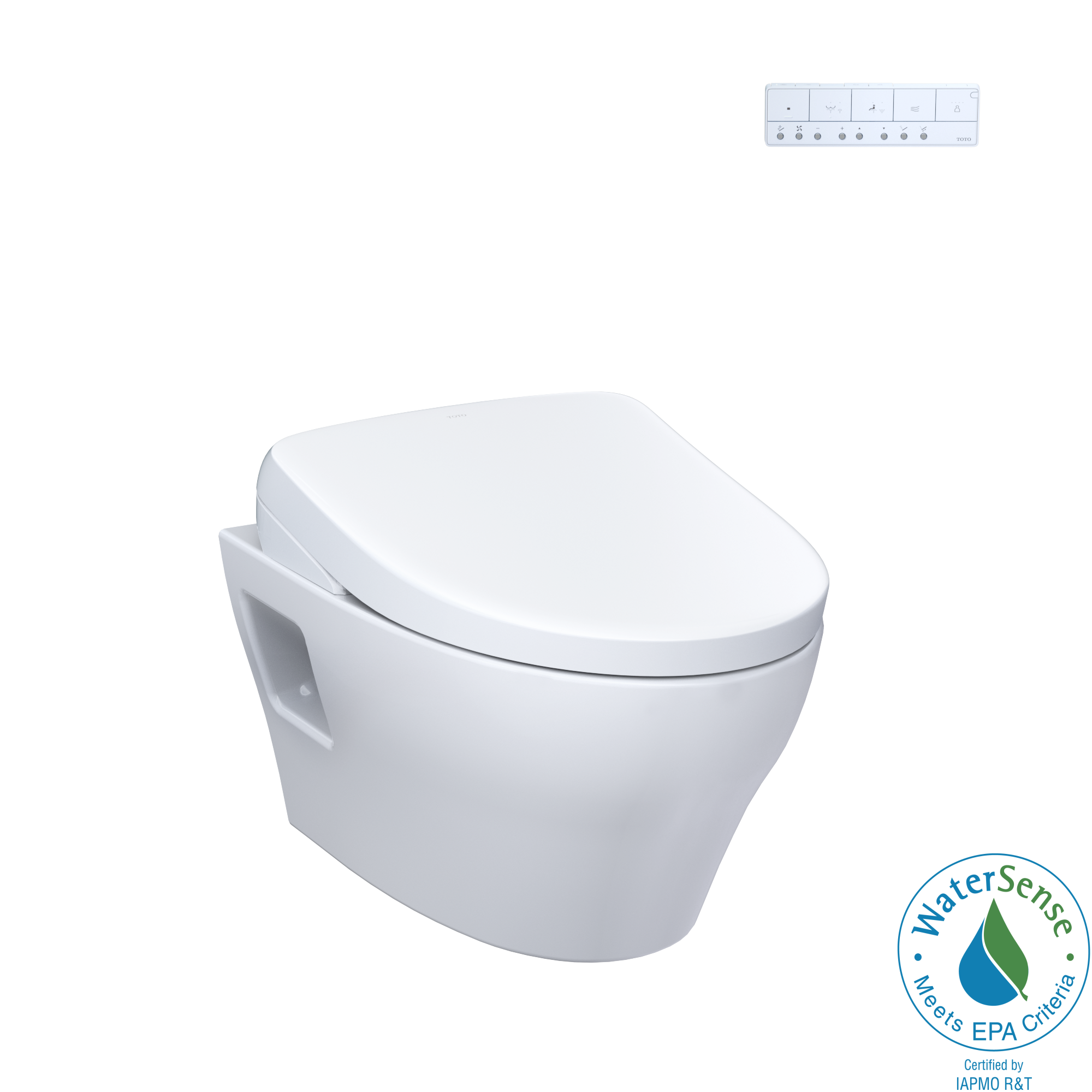 TOTO WASHLET+ EP Wall-Hung Elongated Toilet with S7A Contemporary Bidet Seat and DuoFit In-Wall 0.9 and 1.28 GPF Auto Dual-Flush Tank System, Matte Silver, Vitreous China|Plastic, CWT4284736CMFGA#MS