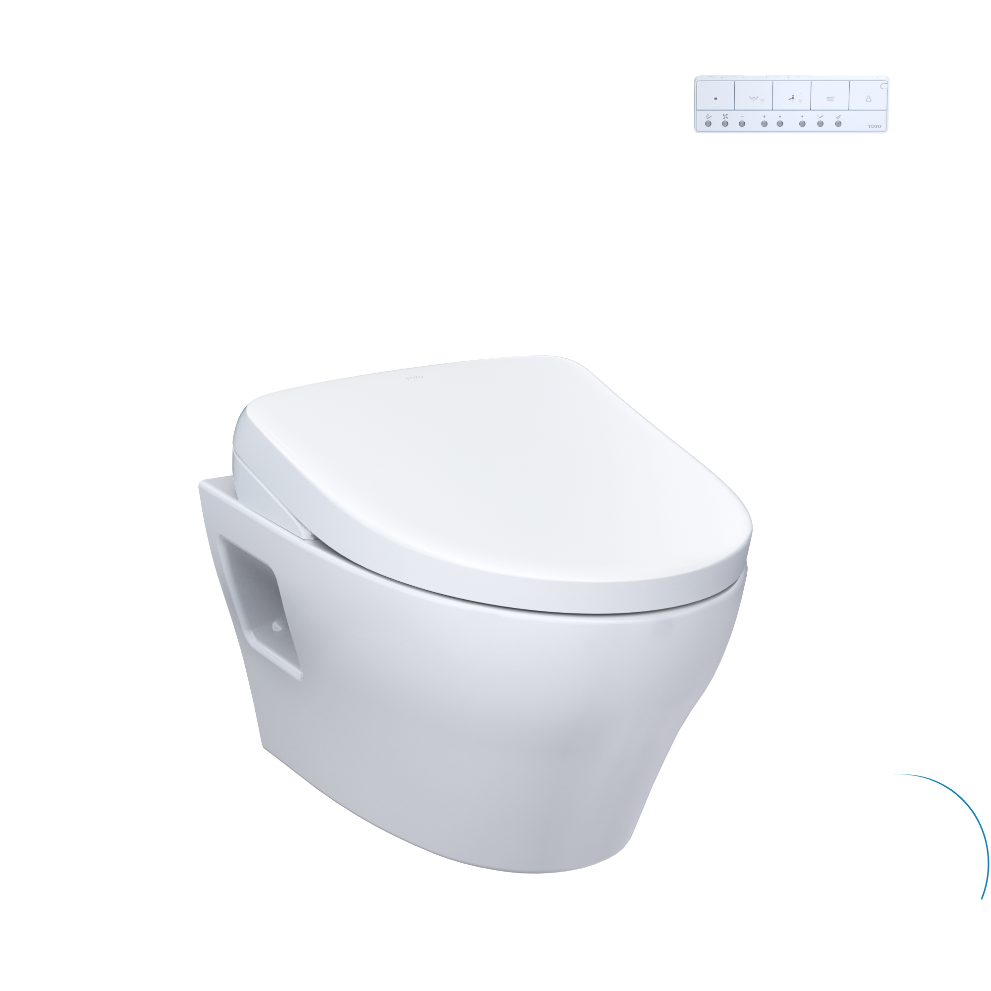 TOTO WASHLET+ EP Wall-Hung Elongated Toilet with S7A Contemporary Bidet Seat and DuoFit In-Wall 0.9 and 1.28 GPF Auto Dual-Flush Tank System, Matte Silver, Vitreous China|Plastic, CWT4284736CMFGA#MS