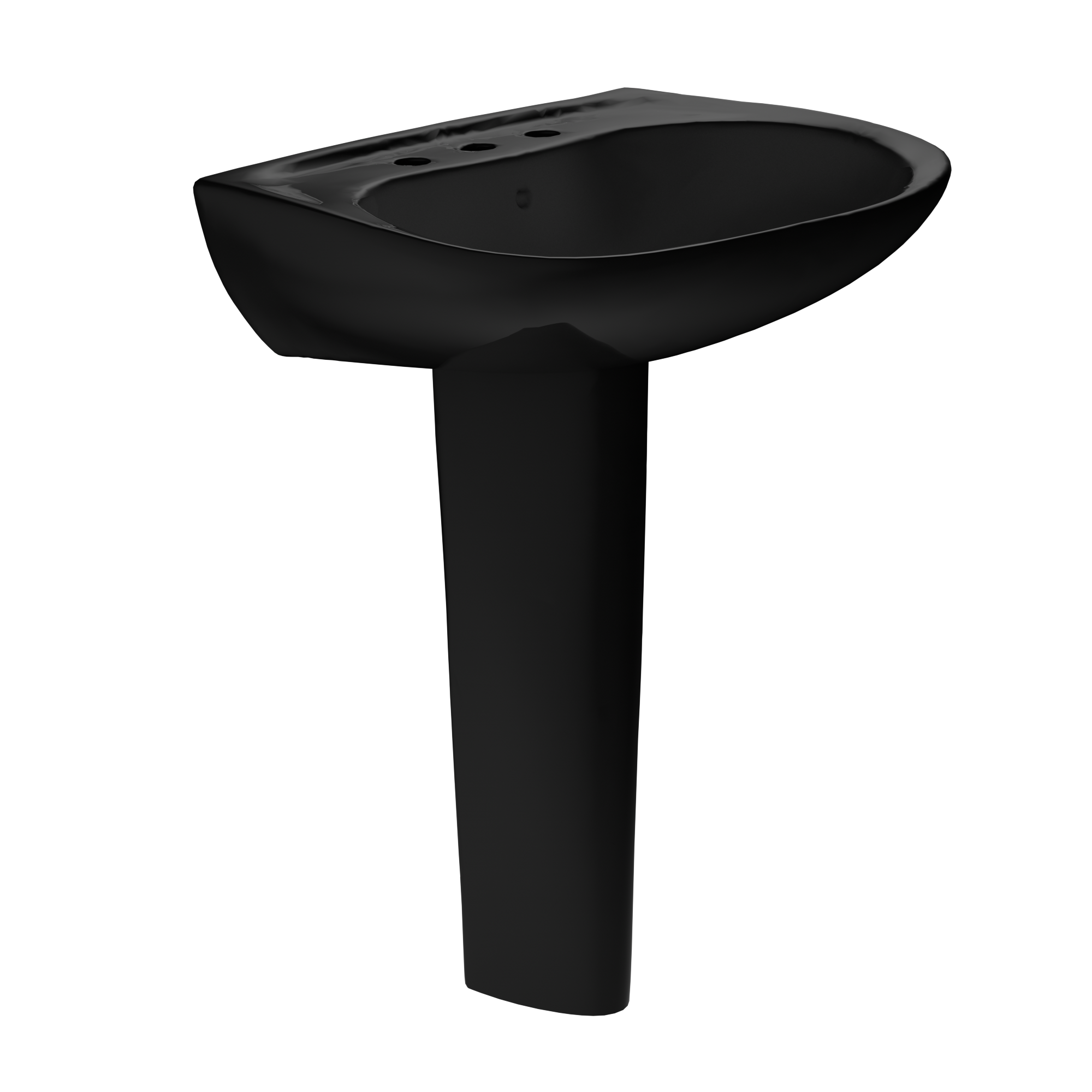 TOTO Prominence Oval Basin Pedestal Bathroom Sink for8 inch Center Faucets, Ebony, Vitreous China, LPT242.8#51
