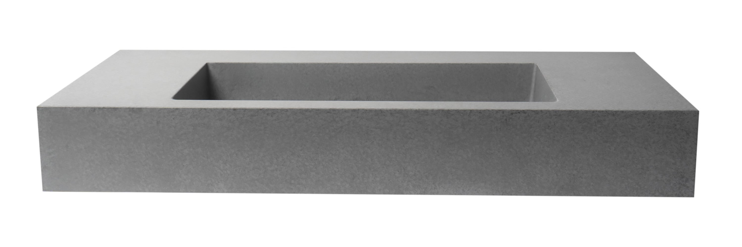 Alternate Image for ALFI brand 40" x 18.9" Rectangle Above Mount Concrete Bathroom Sink, Gray Matte, 1 Faucet Hole, ABCO40R