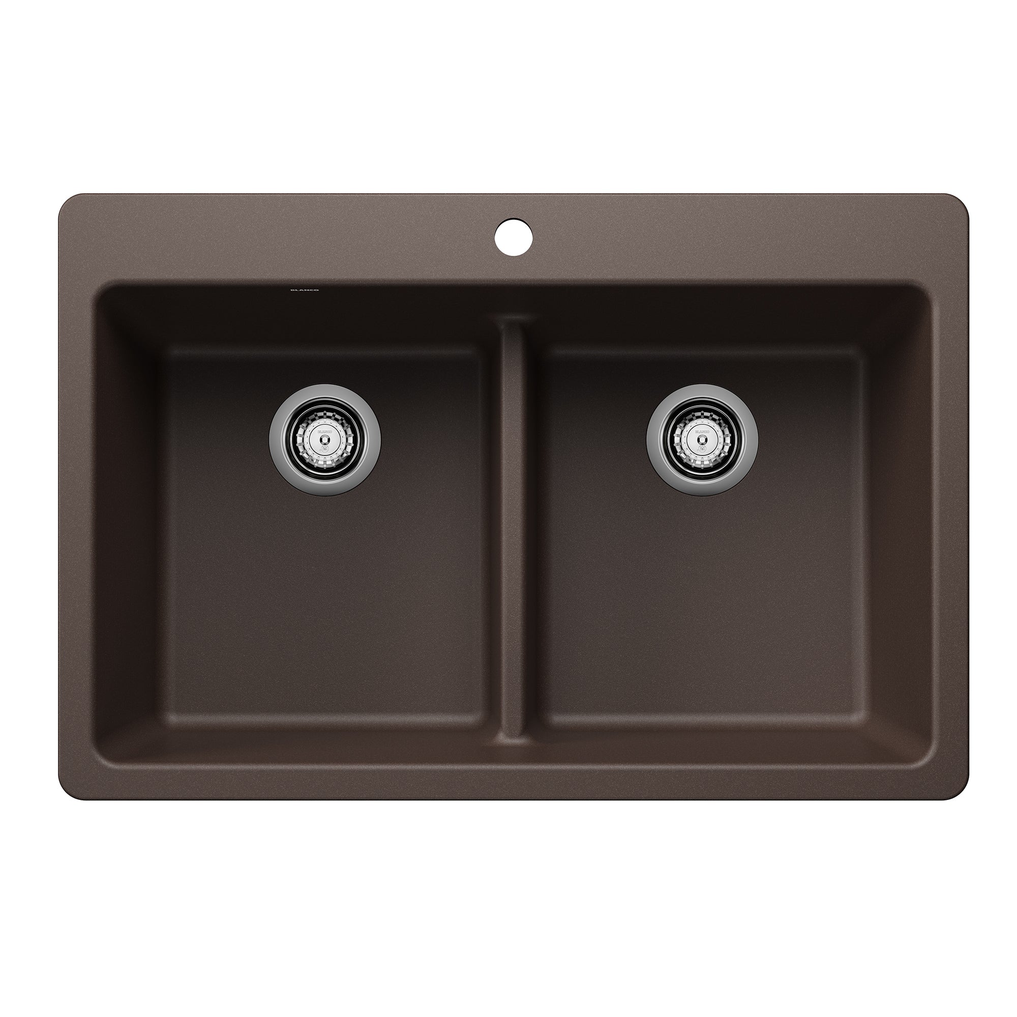 Blanco Liven 33" Dual Mount Silgranit Kitchen Sink, 50/50 Double Bowl, Cafe, 1 Faucet Hole, 443207
