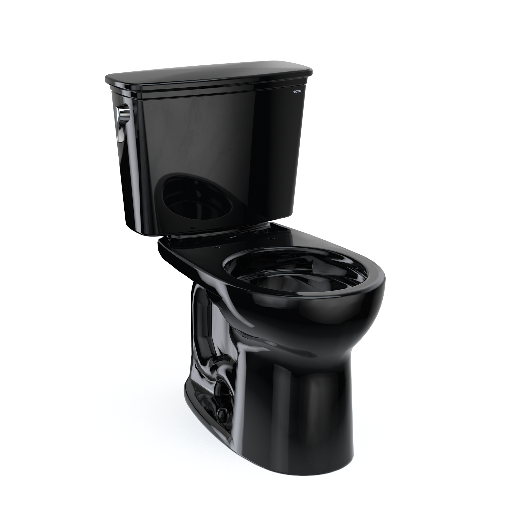 TOTO Drake Transitional Two-Piece Round 1.28 GPF Universal Height TORNADO FLUSH Toilet, Ebony, Vitreous China, CST785CEF#51