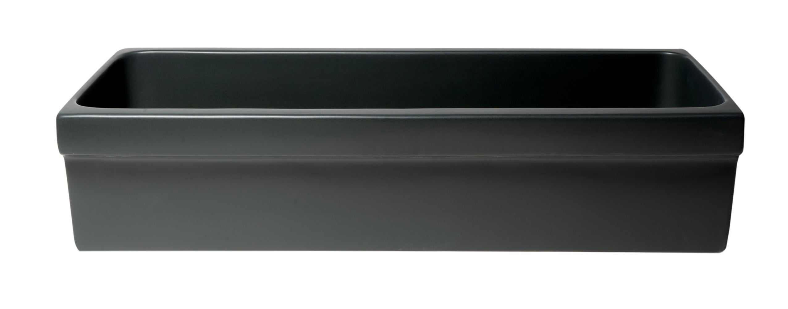 Alternate Image for ALFI brand 35.5" x 17.75" Rectangle Above Mount or Semi Recessed Fireclay Bathroom Sink, Black Matte, No Faucet Hole, AB36TRBM