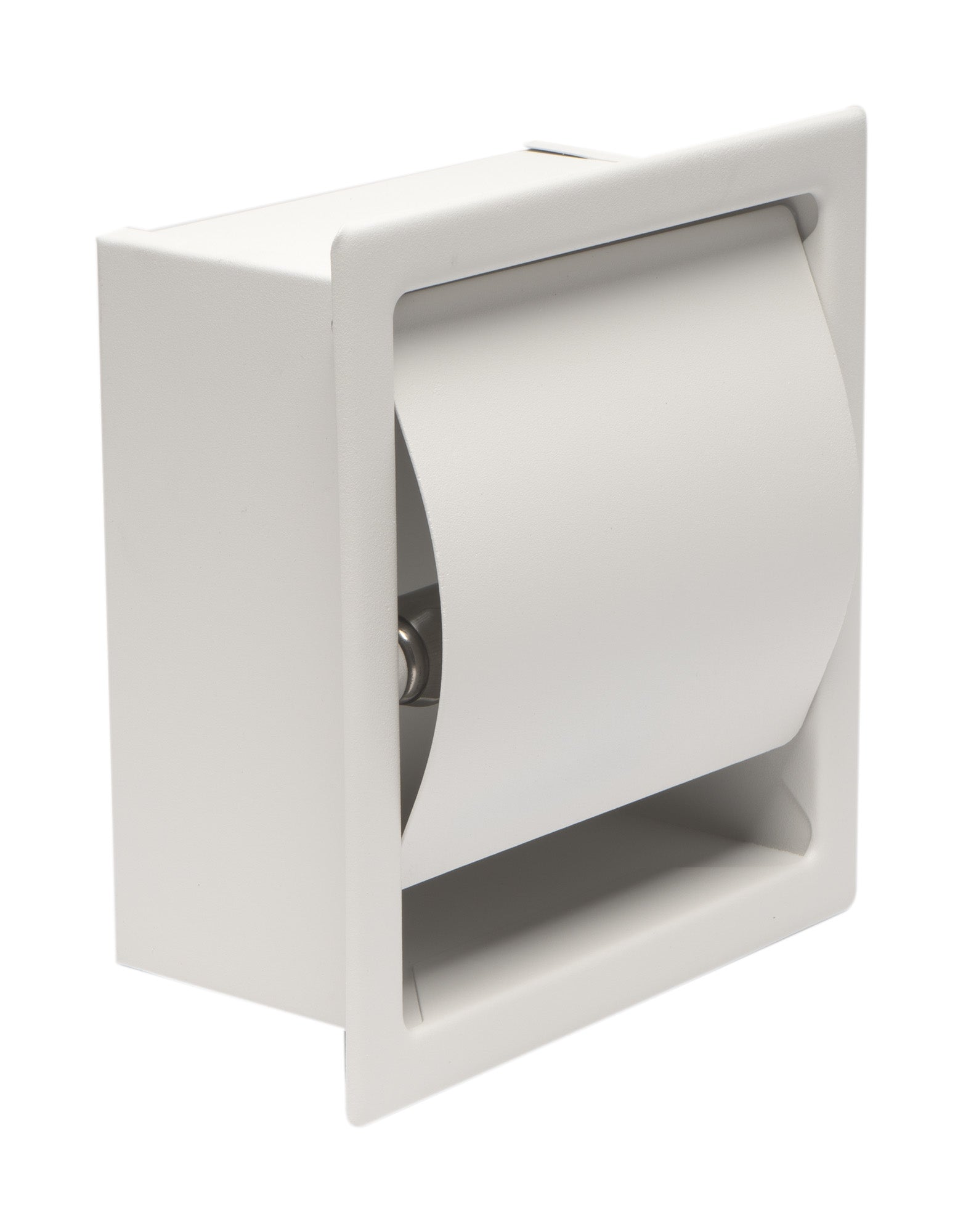 Alternate Image for ALFI brand ABTPC77-W White Matte Stainless Steel Recessed Toilet Paper Holder with Cover