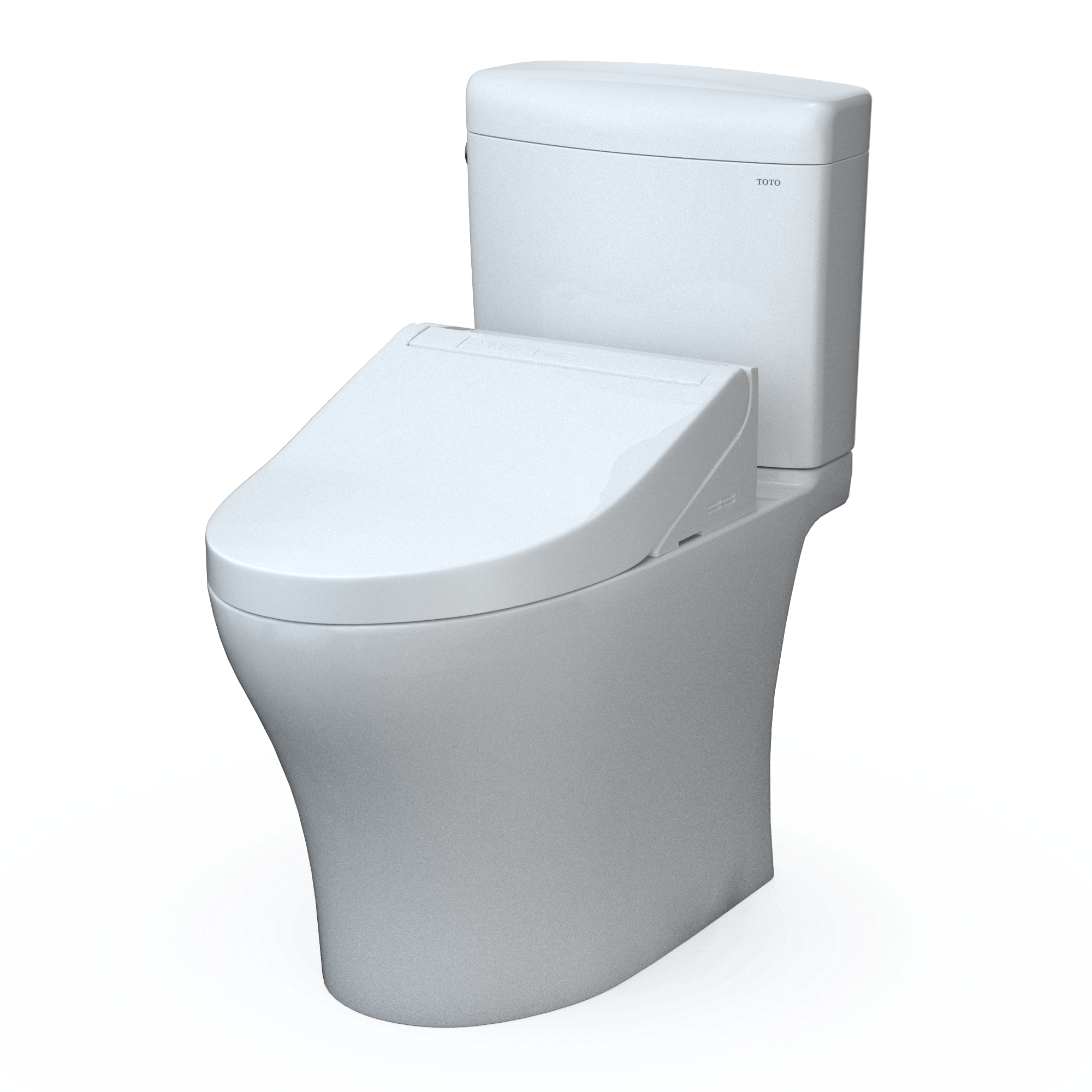 Alternate Image for TOTO WASHLET+ Aquia IV Cube Two-Piece Elongated Dual Flush 1.28 and 0.9 GPF Toilet with C5 Bidet Seat, Cotton White, Vitreous China|Plastic, MW4363084CEMFGN#01
