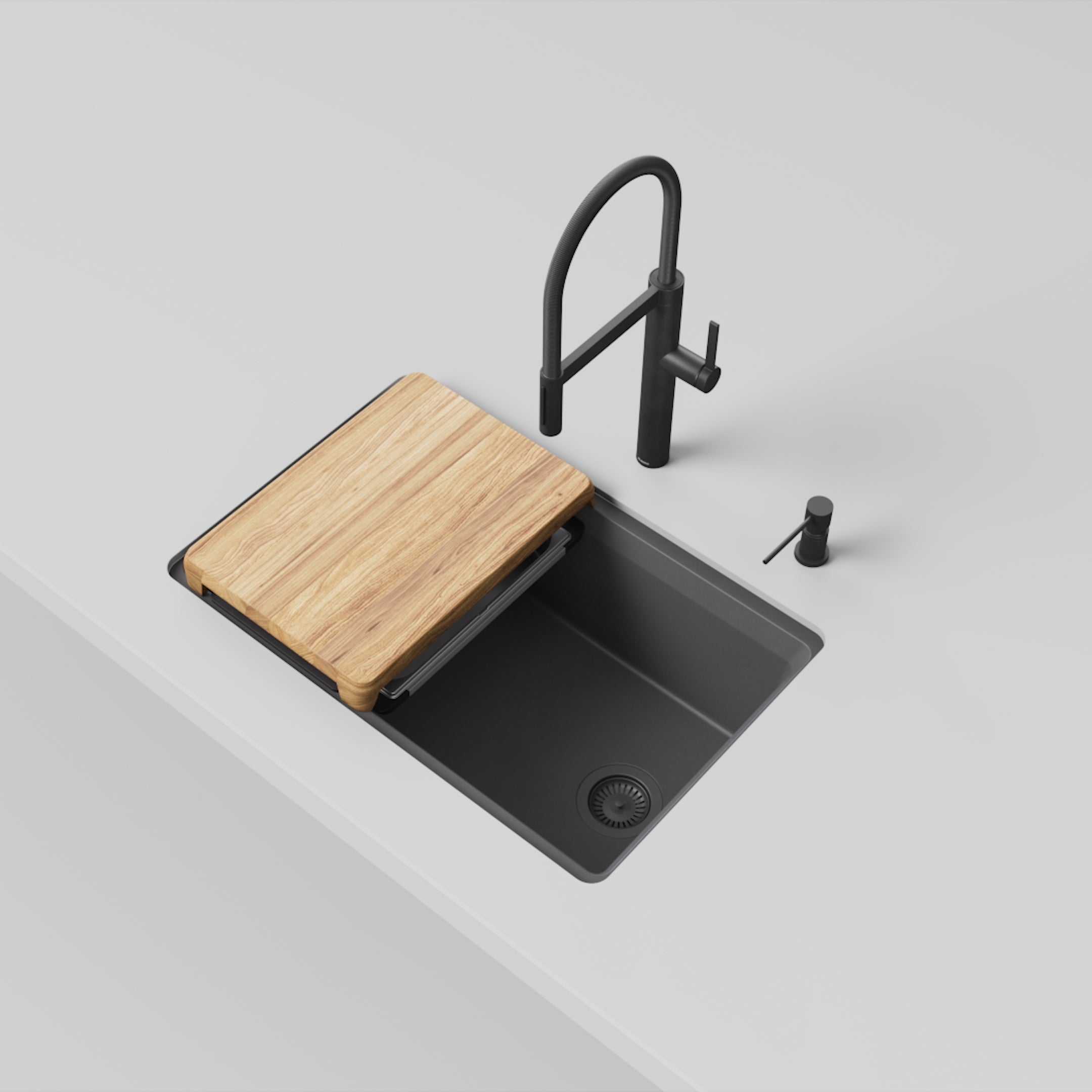 Alternate Image for Blanco Inteos 30" Undermount Silgranit Workstation Kitchen Sink, Cinder, No Faucet Hole, 443305
