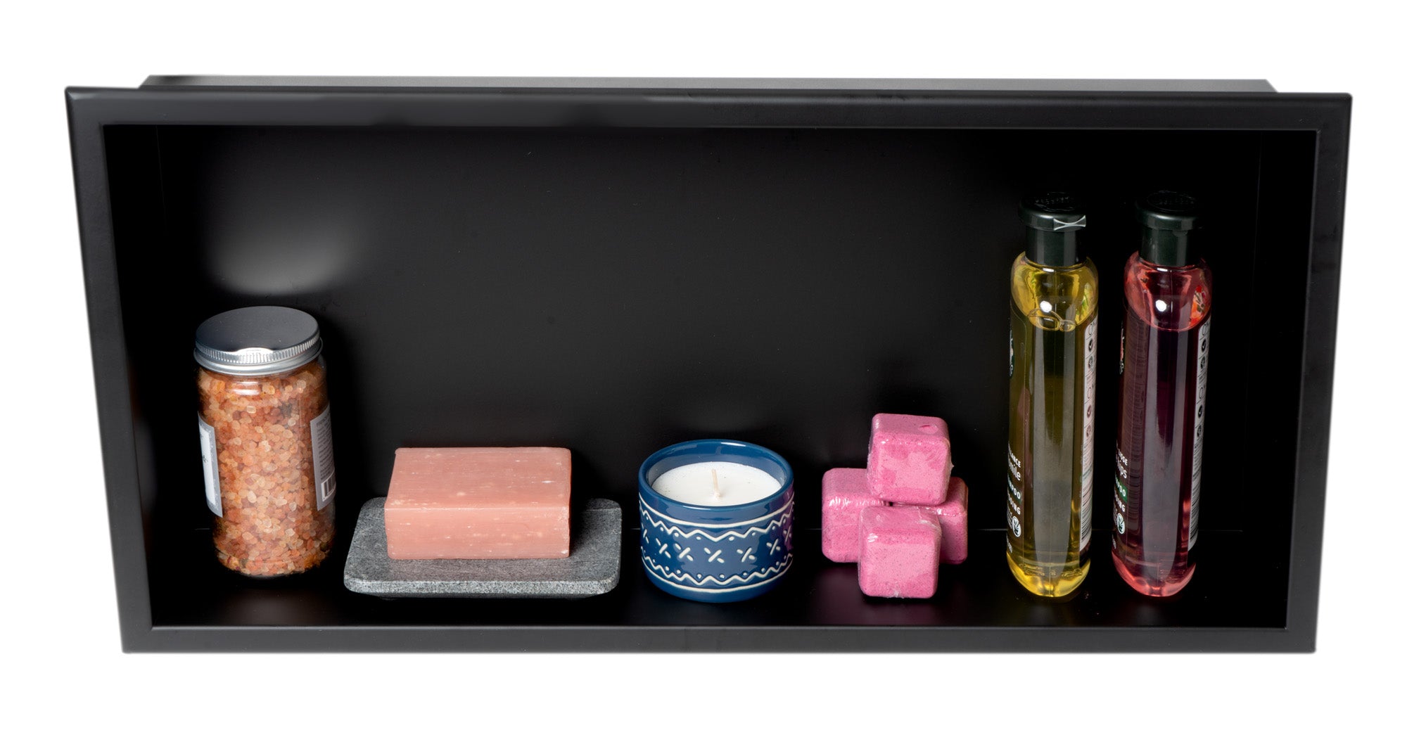 Alternate Image for ALFI brand ABNC2412-BLA 24 x 12 Black Matte Stainless Steel Horizontal Single Shelf Bath Shower Niche, 20 Gauge