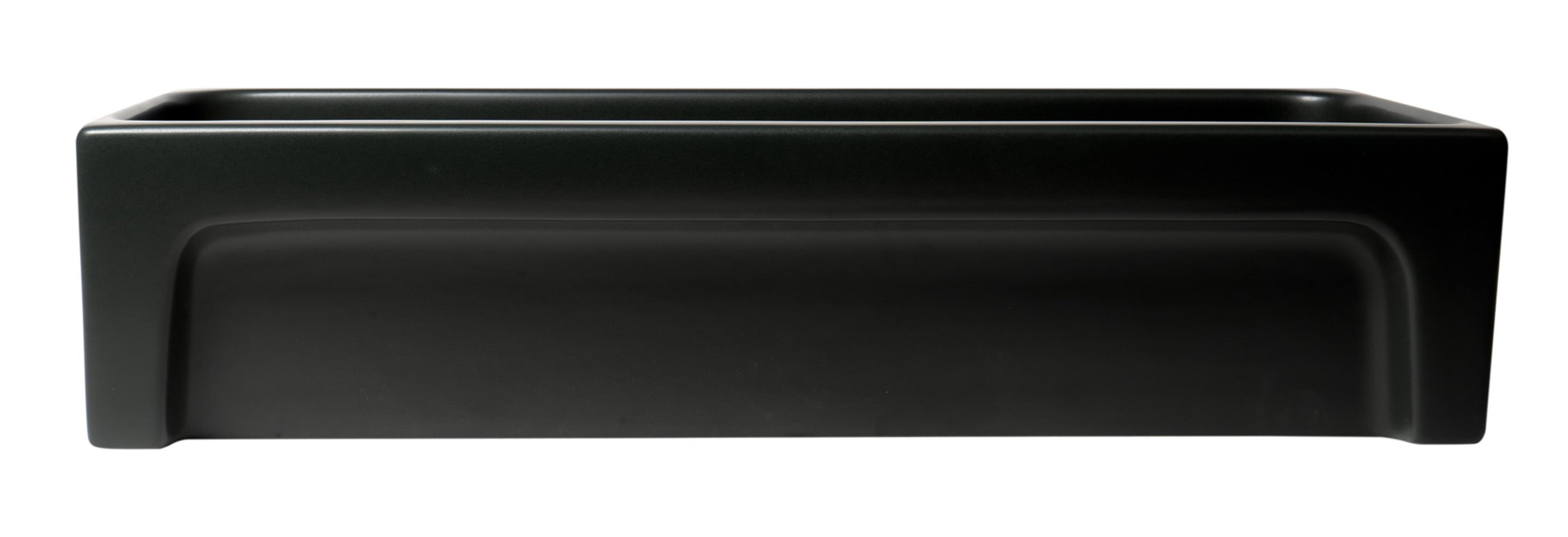 Alternate Image for ALFI brand 35.5" x 17.75" Rectangle Above Mount or Semi Recessed Fireclay Bathroom Sink, Black Matte, No Faucet Hole, AB36TRBM