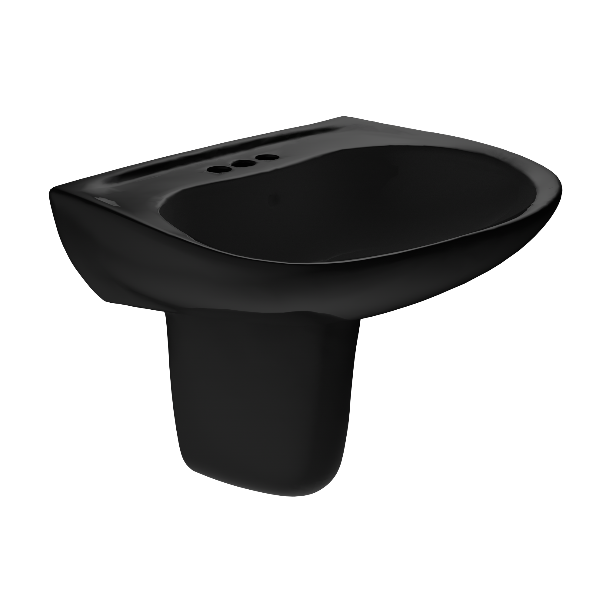 TOTO Prominence Oval Wall-Mount Bathroom Sink and Shroud for 4 Inch Center Faucets, Ebony, Vitreous China, LHT242.4#51