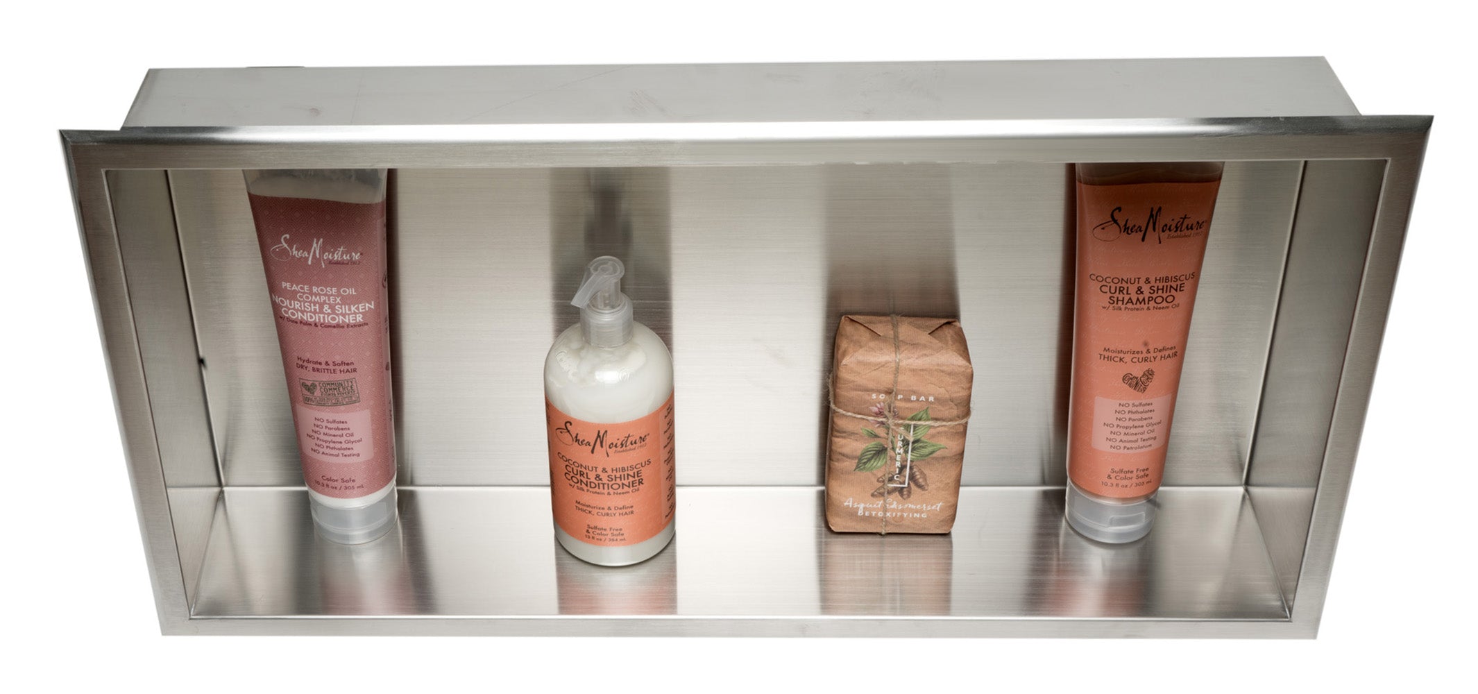 Alternate Image for ALFI brand ABN2412-BSS 24 x 12 Brushed Stainless Steel Horizontal Single Shelf Bath Shower Niche, 20 Gauge