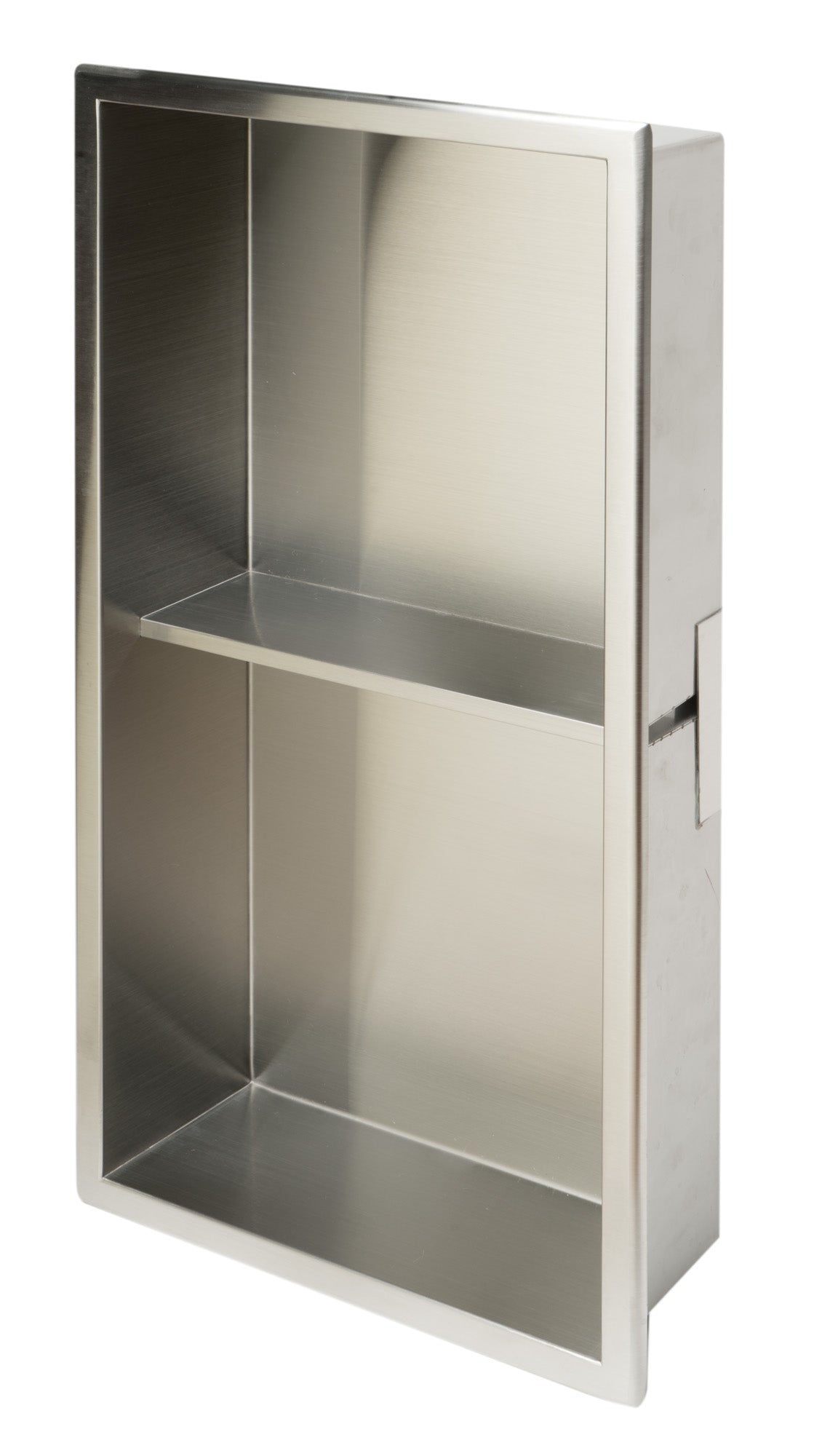 Alternate Image for ALFI brand ABN1224-BSS 12 x 24 Brushed Stainless Steel Vertical Double Shelf Bath Shower Niche, 20 Gauge