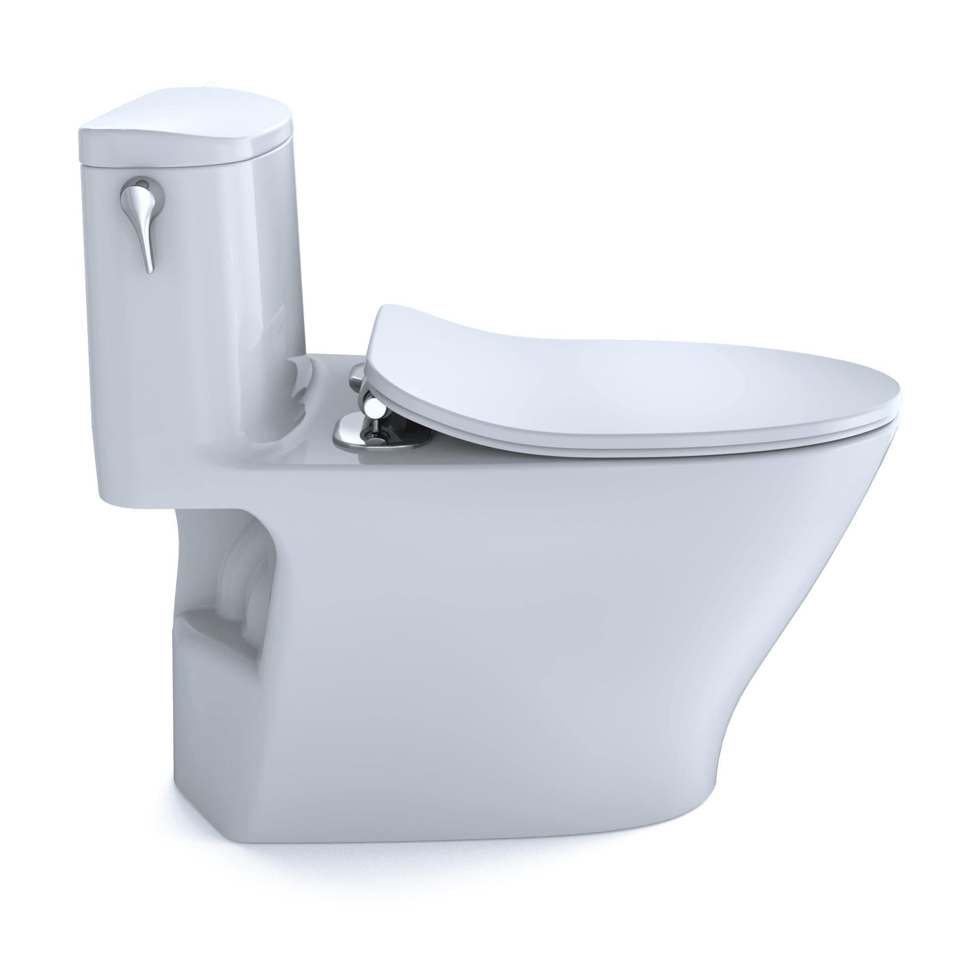 Alternate Image for TOTO Nexus One-Piece Elongated 1.28 GPF Universal Height Toilet with CEFIONTECT and SS234 SoftClose Seat, WASHLET+ Ready, Cotton White, Vitreous China, MS642234CEFG#01