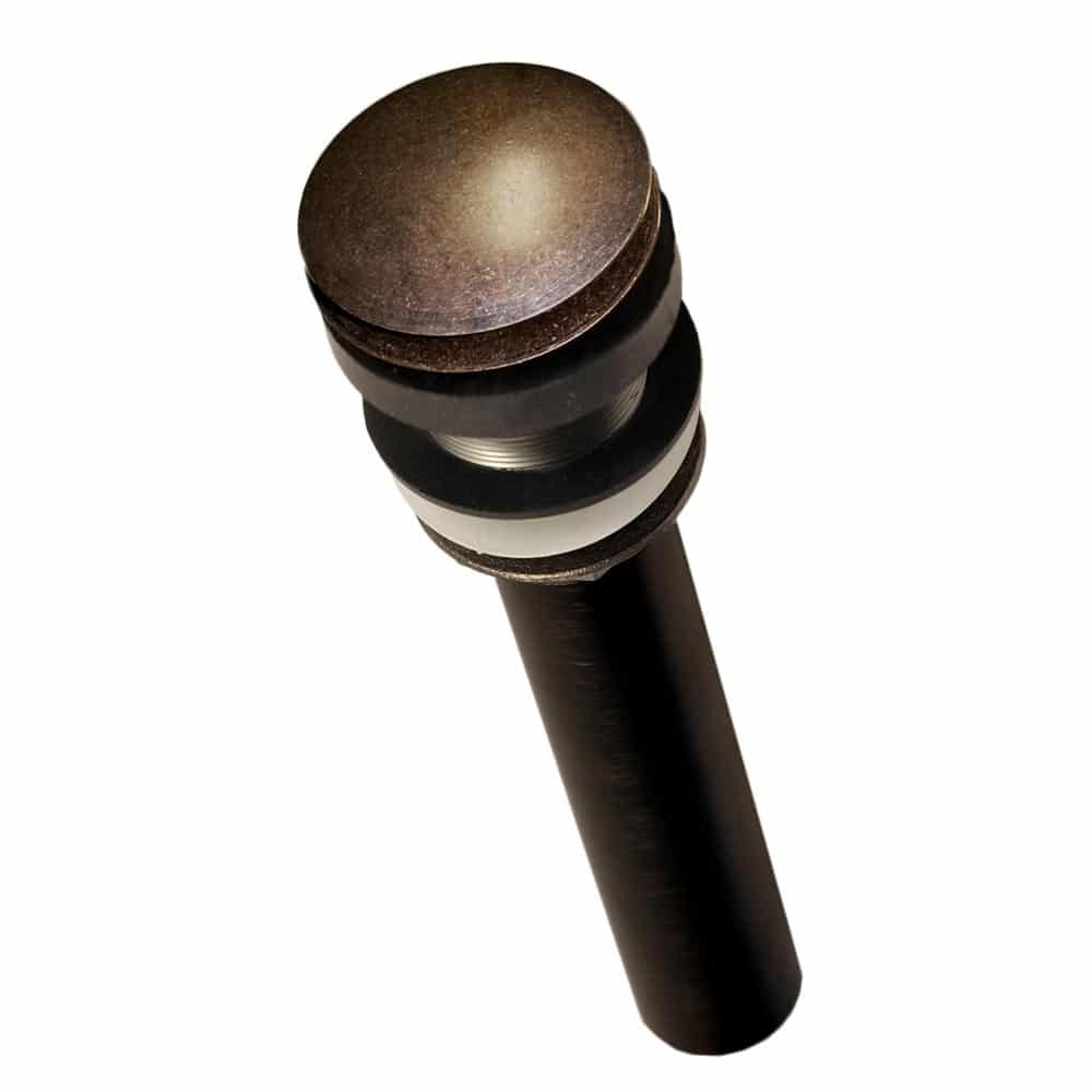 Native Trails 1.5" Push to Seal Dome Drain in Weathered Copper, DR130-WC