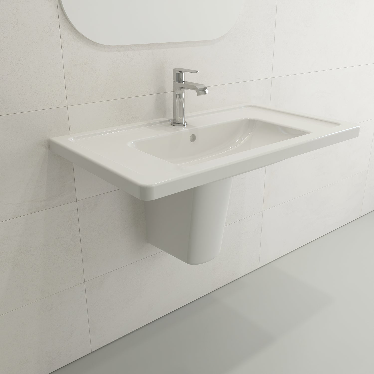 BOCCHI Taormina Trap Cover Fireclay 27.25 in. in White, 1003-001-0338