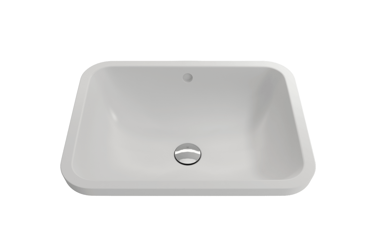 Alternate Image for BOCCHI Scala 22" Rectangle Undermount Fireclay Bathroom Sink, Matte White, 1006-002-0125