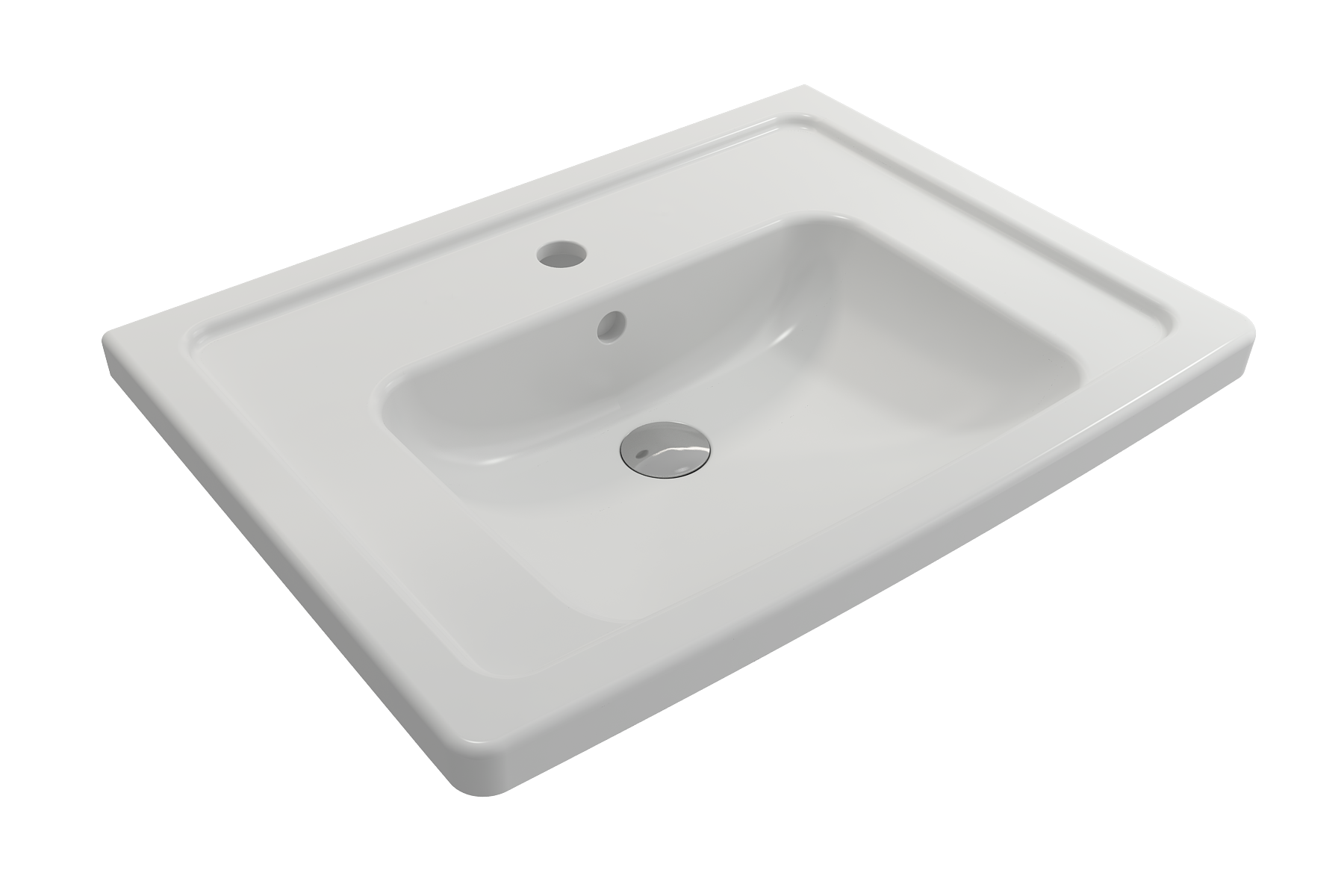 BOCCHI Taormina 26" Rectangle Wallmount Fireclay Bathroom Sink, Matte White, Single Faucet Hole, 1007-002-0126