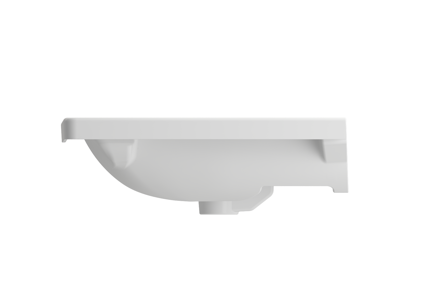 Alternate Image for BOCCHI Taormina 26" Rectangle Wallmount Fireclay Bathroom Sink, Matte White, Single Faucet Hole, 1007-002-0126