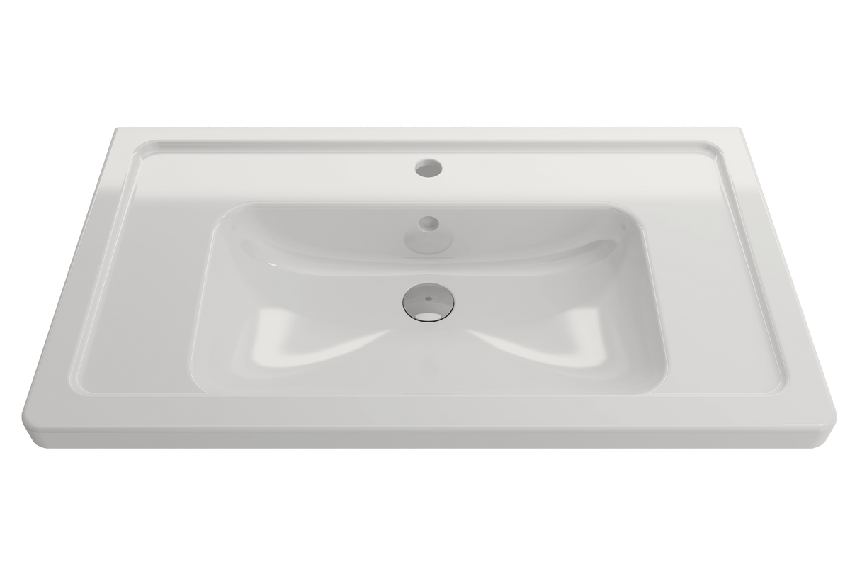 Alternate Image for BOCCHI Taormina 34" Rectangle Wallmount Fireclay Bathroom Sink, White, Single Faucet Hole, 1008-001-0126