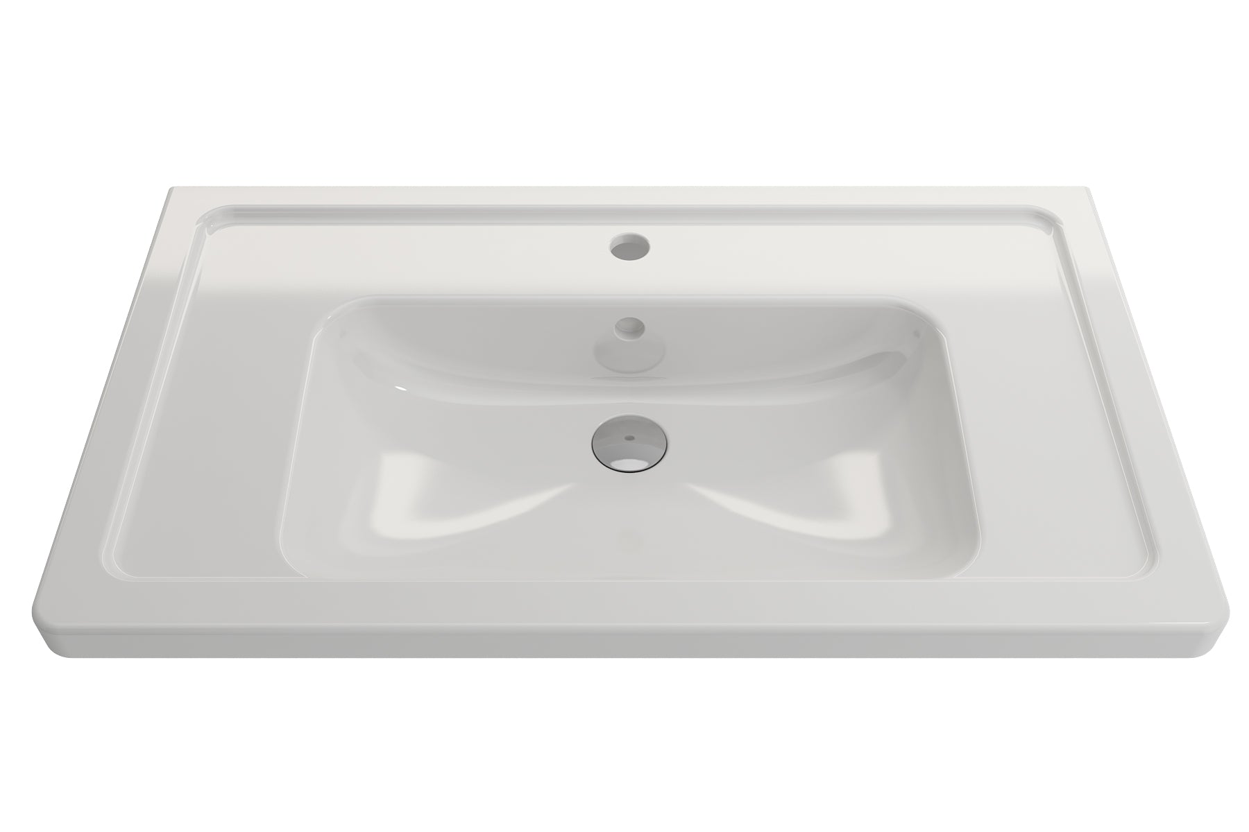 Alternate Image for BOCCHI Taormina 34" Rectangle Wallmount Fireclay Bathroom Sink, White, Single Faucet Hole, 1008-001-0126