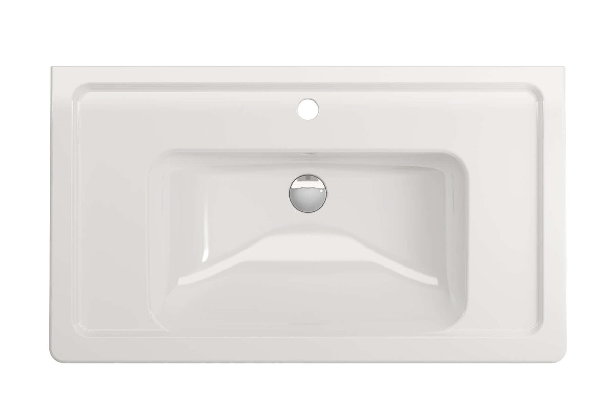 Alternate Image for BOCCHI Taormina 34" Rectangle Wallmount Fireclay Bathroom Sink, White, Single Faucet Hole, 1008-001-0126