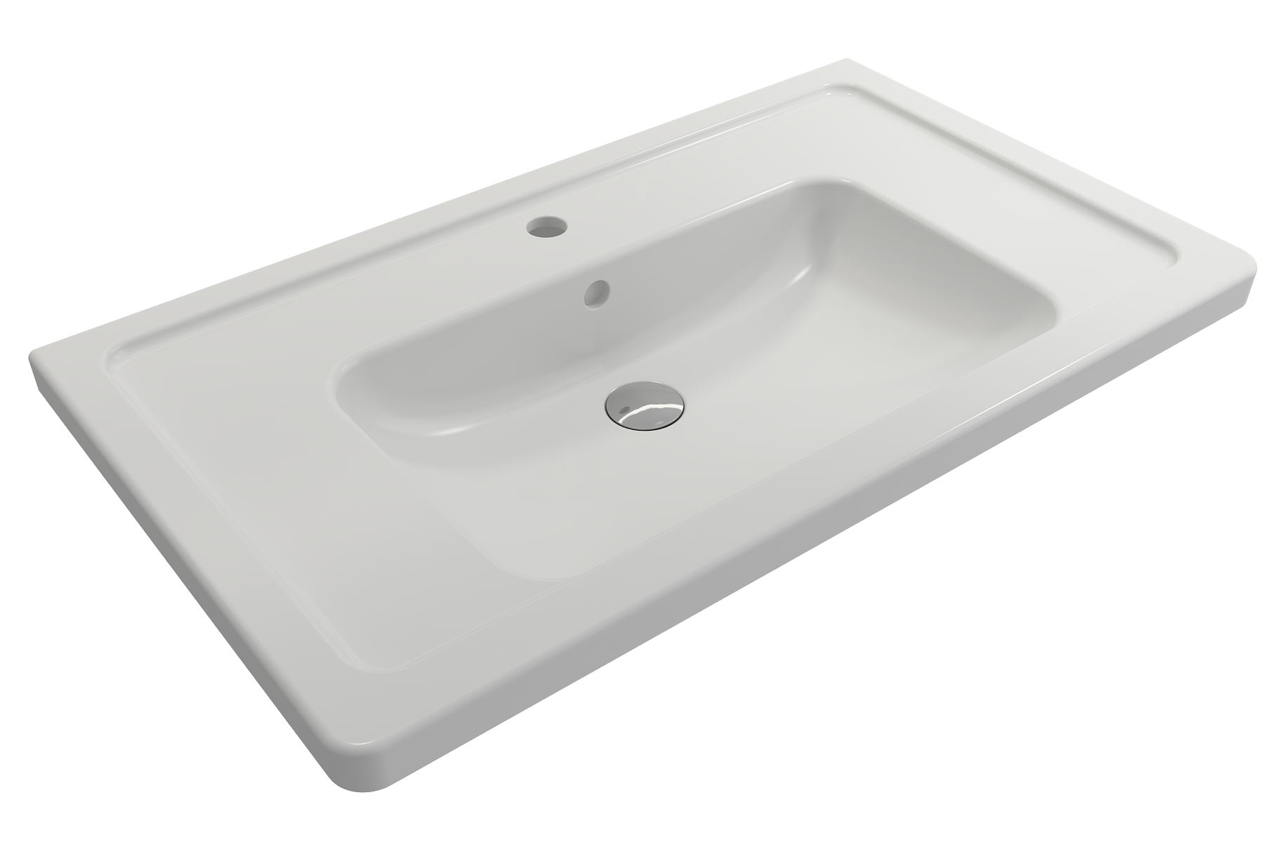 Alternate Image for BOCCHI Taormina 34" Rectangle Wallmount Fireclay Bathroom Sink, Matte White, Single Faucet Hole, 1008-002-0126