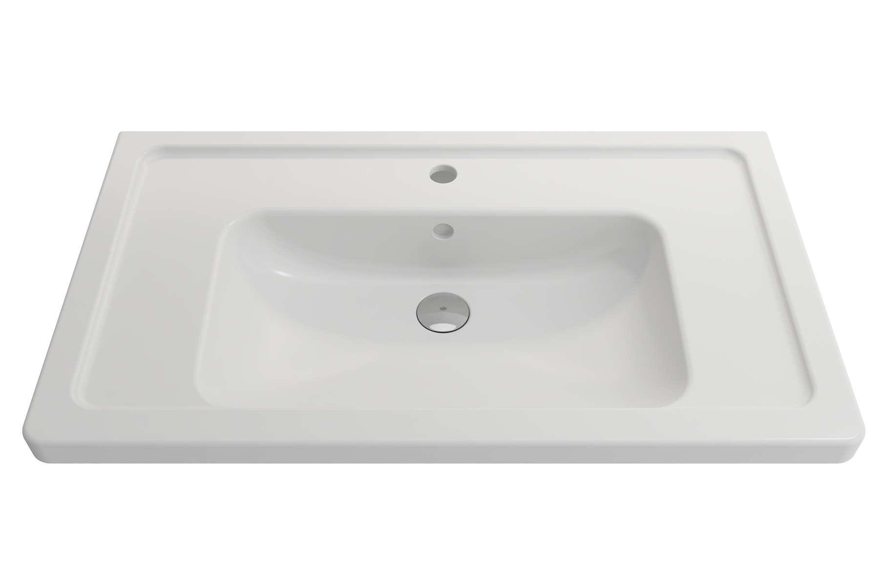 Alternate Image for BOCCHI Taormina 34" Rectangle Wallmount Fireclay Bathroom Sink, Matte White, Single Faucet Hole, 1008-002-0126