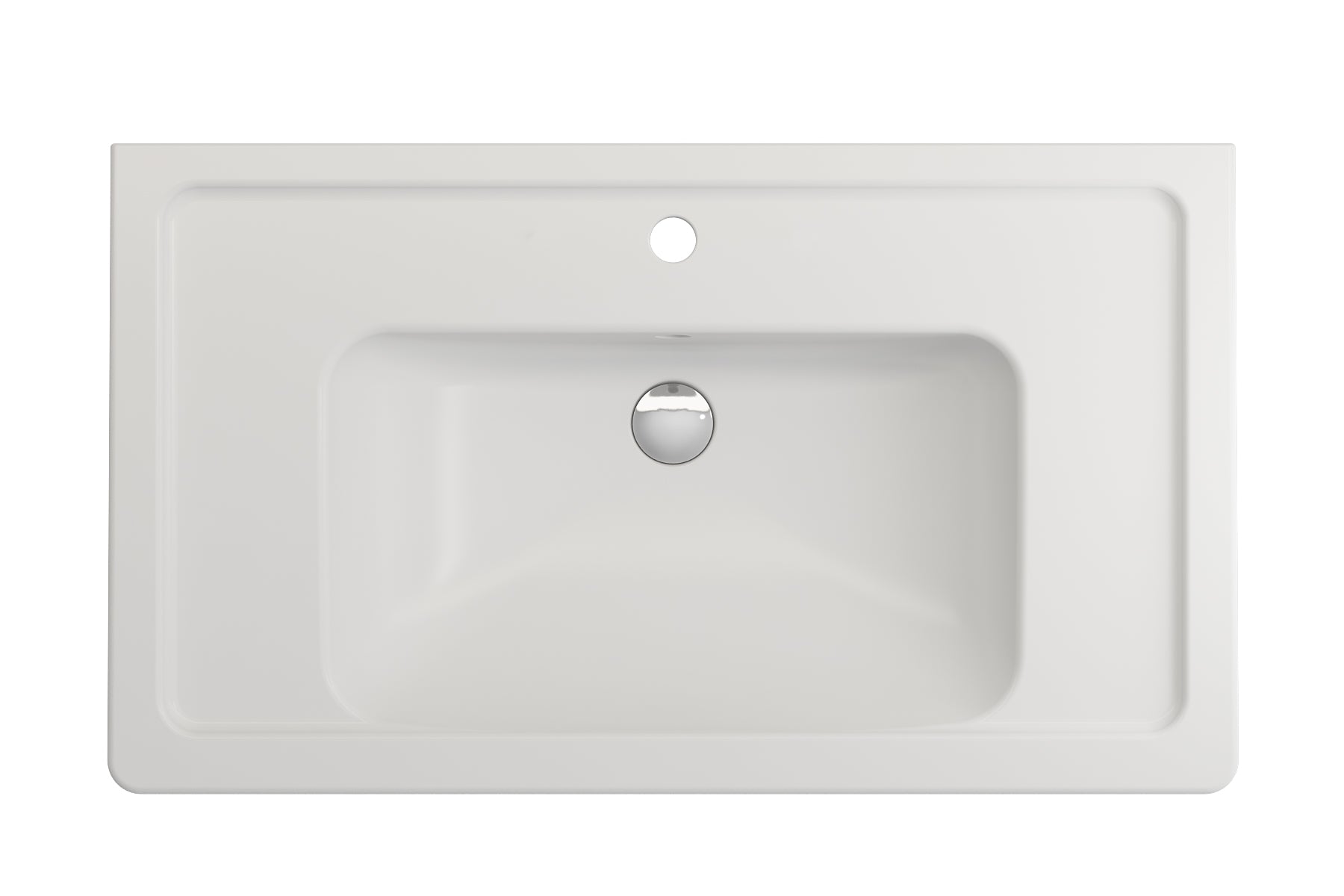 BOCCHI Taormina 34" Rectangle Wallmount Fireclay Bathroom Sink, Matte White, Single Faucet Hole, 1008-002-0126