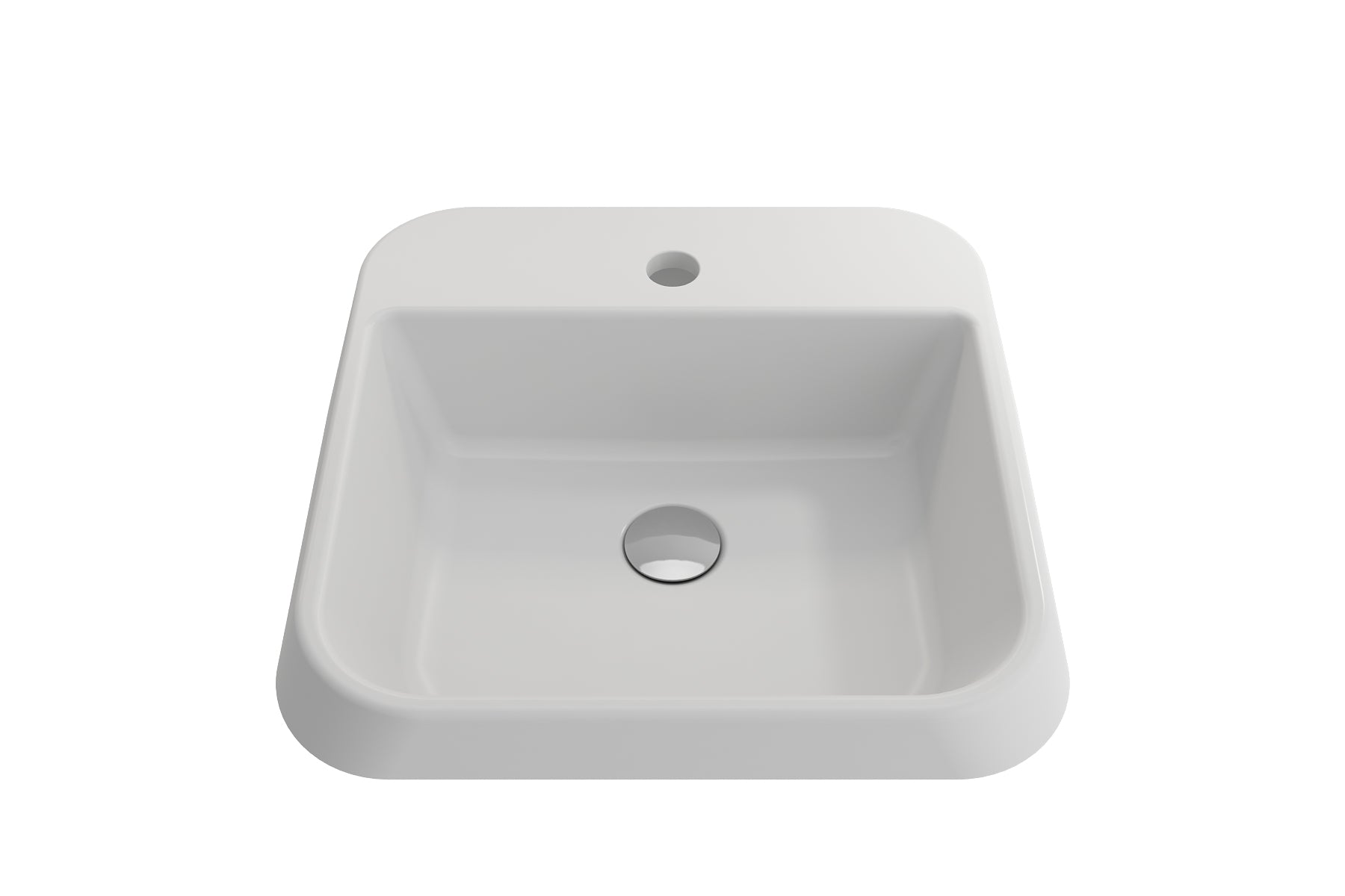 Alternate Image for BOCCHI Firenze 20" Rectangle Vessel Fireclay Bathroom Sink, Matte White, Single Faucet Hole, 1074-002-0126