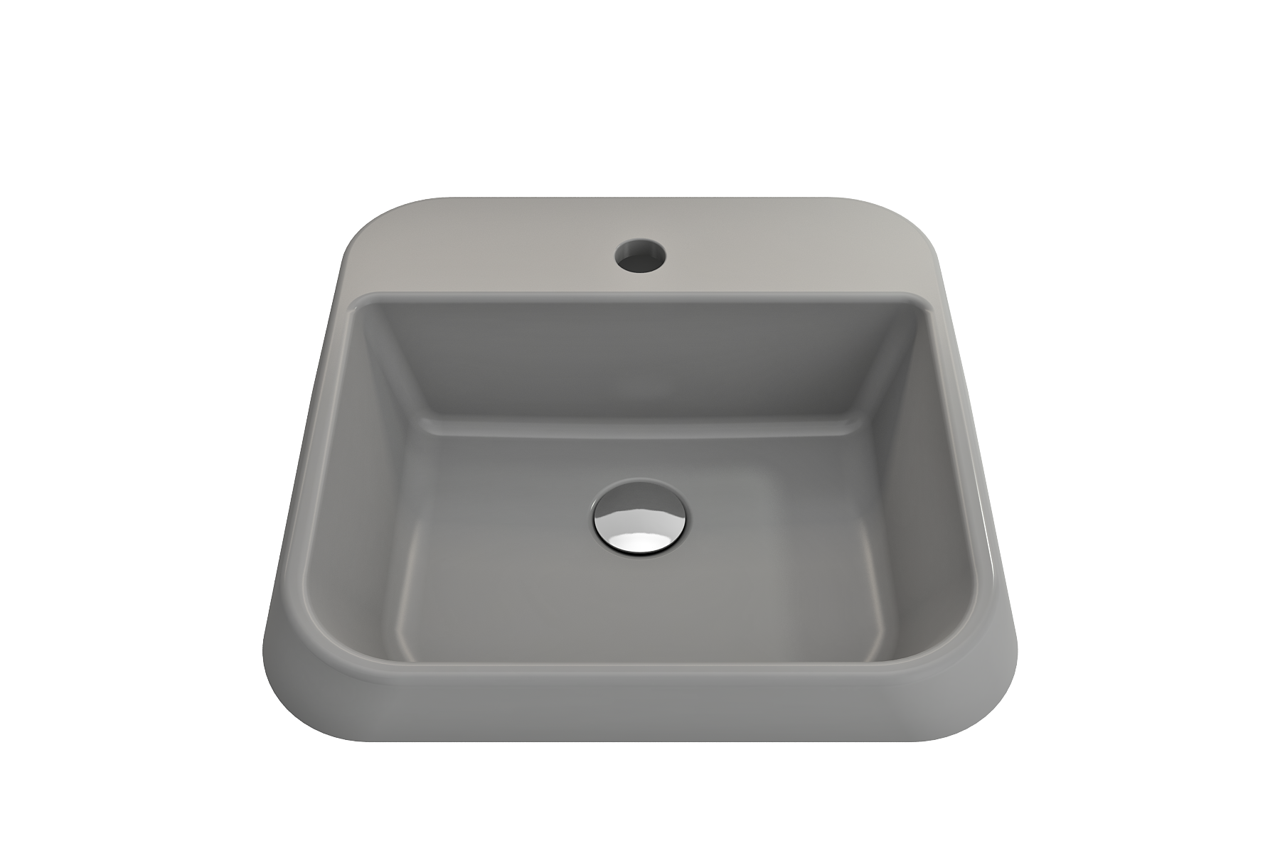 Alternate Image for BOCCHI Firenze 20" Rectangle Vessel Fireclay Bathroom Sink, Matte Gray, Single Faucet Hole, 1074-006-0126