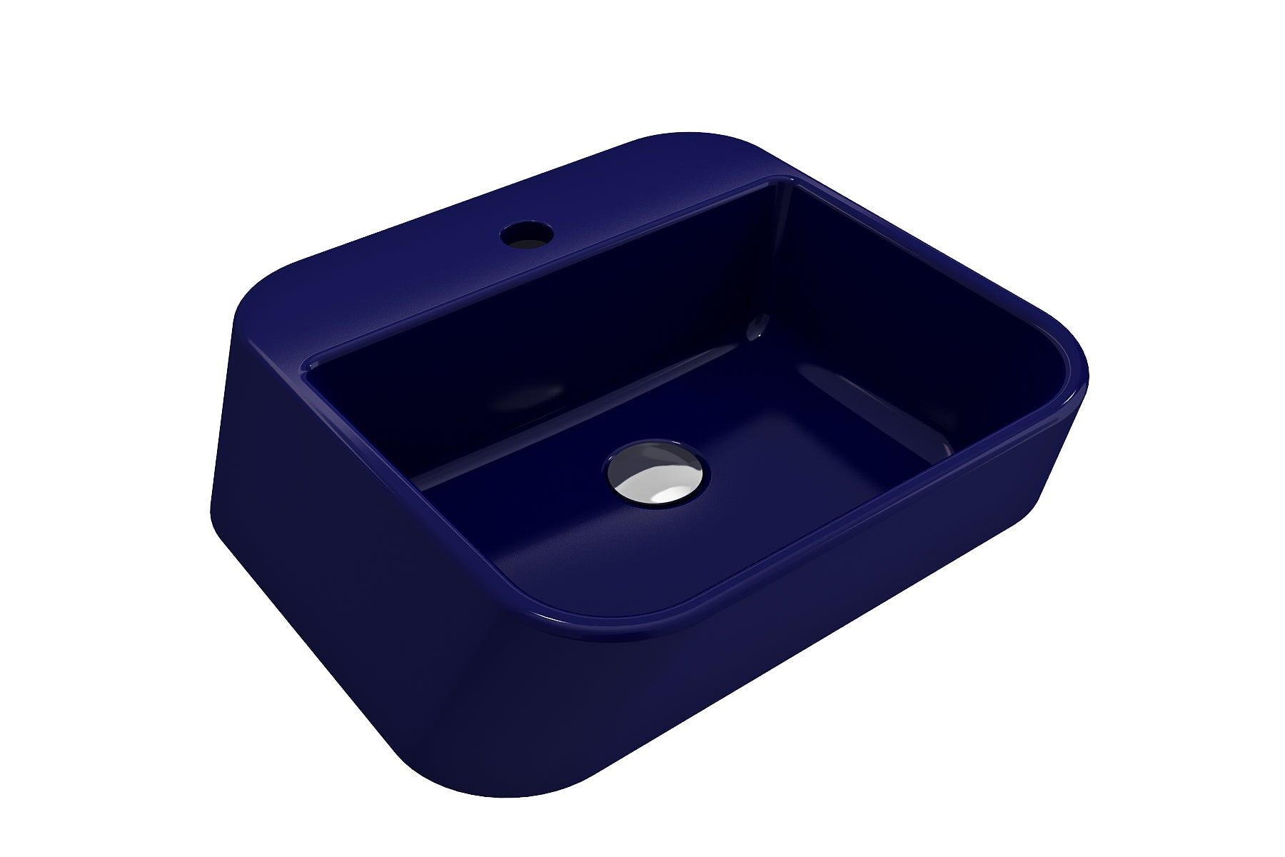 Alternate Image for BOCCHI Firenze 20" Rectangle Vessel Fireclay Bathroom Sink, Sapphire Blue, Single Faucet Hole, 1074-010-0126