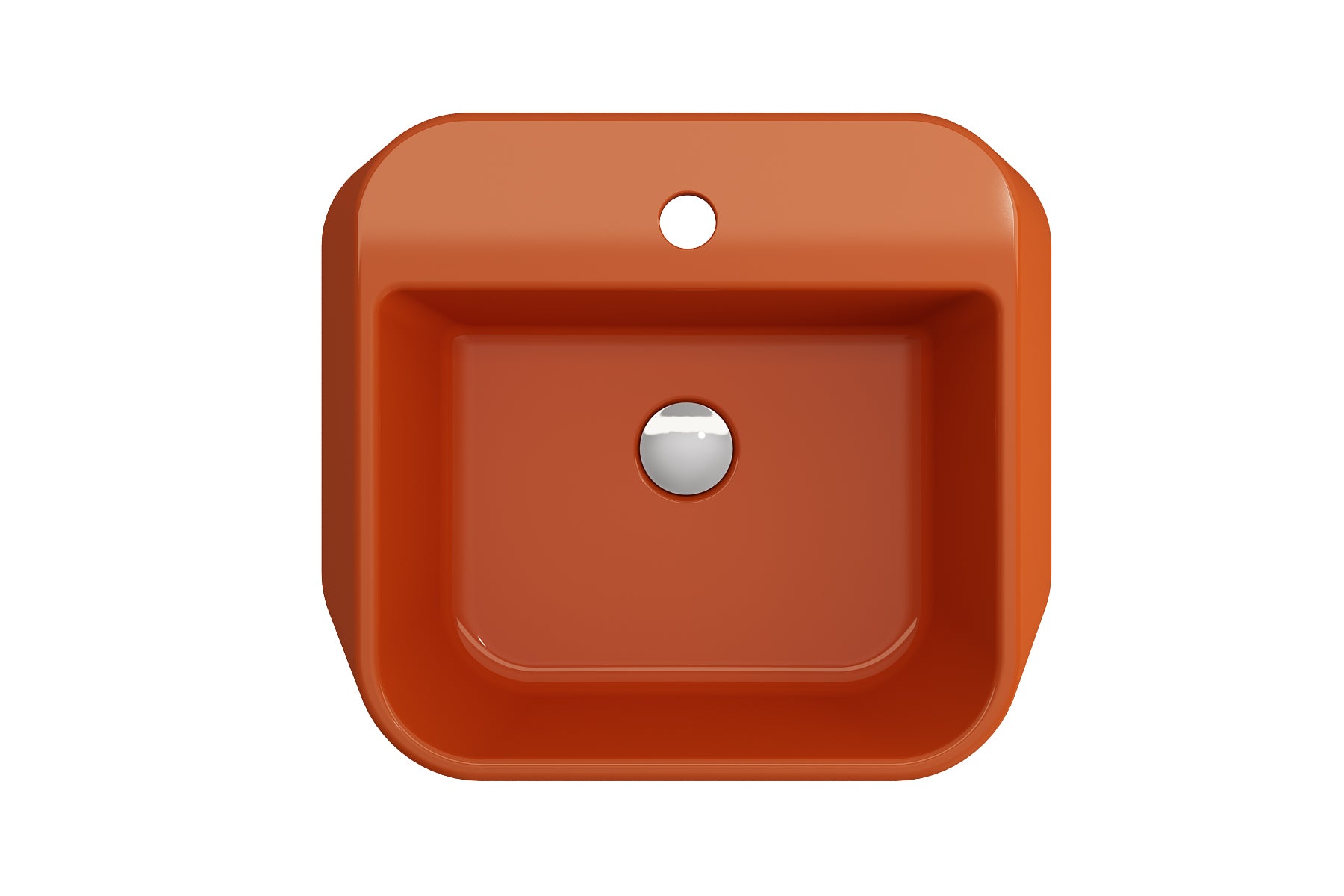 BOCCHI Firenze 20" Rectangle Vessel Fireclay Bathroom Sink, Orange, Single Faucet Hole, 1074-012-0126