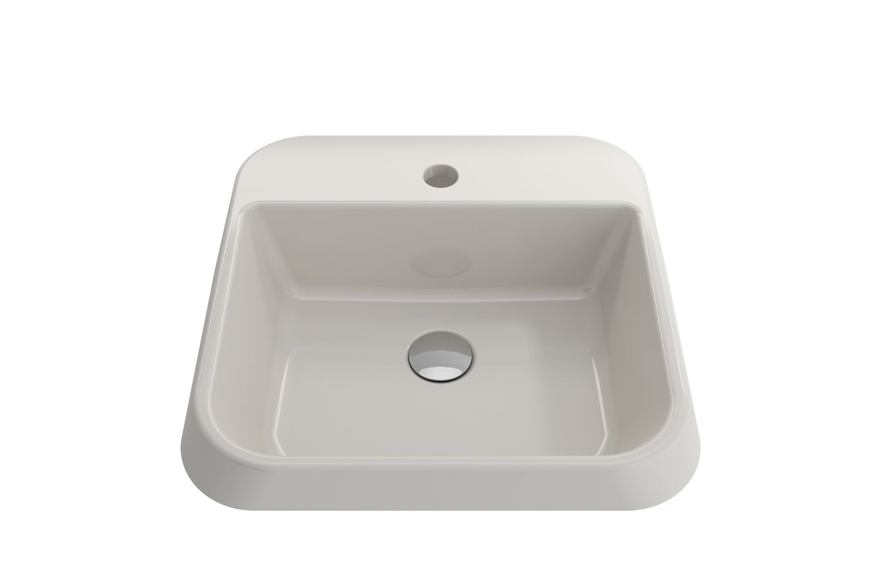 Alternate Image for BOCCHI Firenze 20" Rectangle Vessel Fireclay Bathroom Sink, Biscuit, Single Faucet Hole, 1074-014-0126