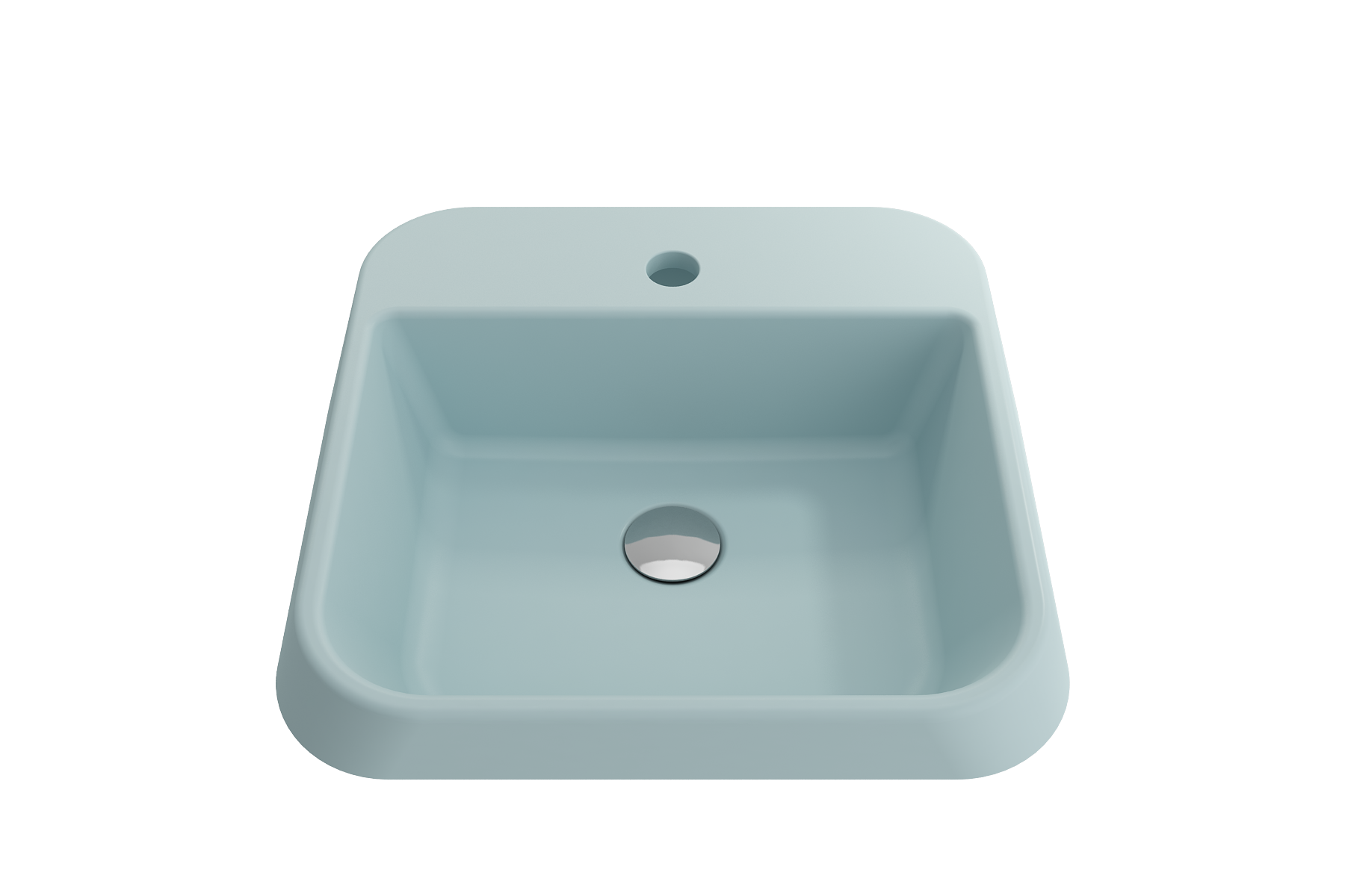 Alternate Image for BOCCHI Firenze 20" Rectangle Vessel Fireclay Bathroom Sink, Matte Ice Blue, Single Faucet Hole, 1074-029-0126