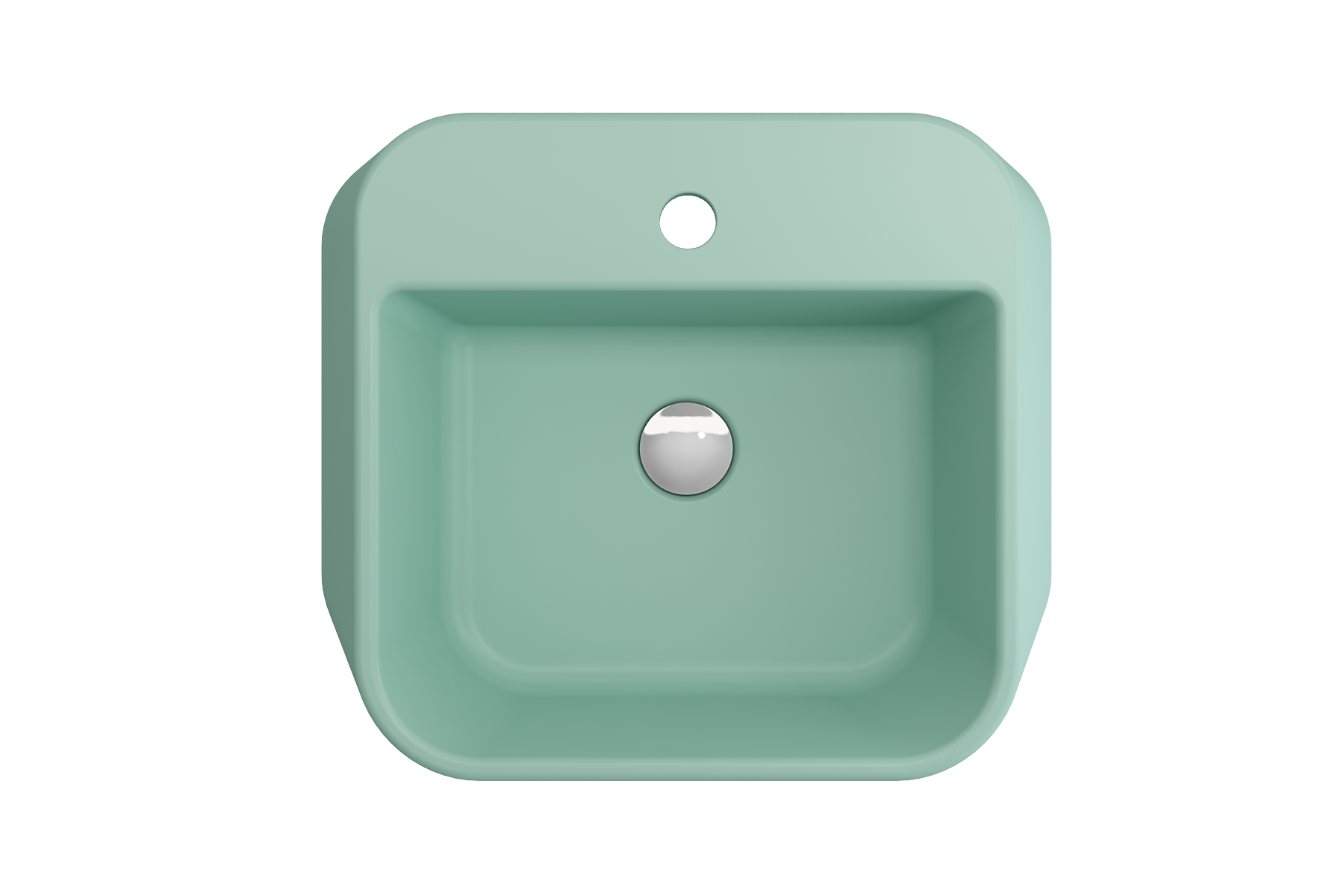 Alternate Image for BOCCHI Firenze 20" Rectangle Vessel Fireclay Bathroom Sink, Matte Mint Green, Single Faucet Hole, 1074-033-0126