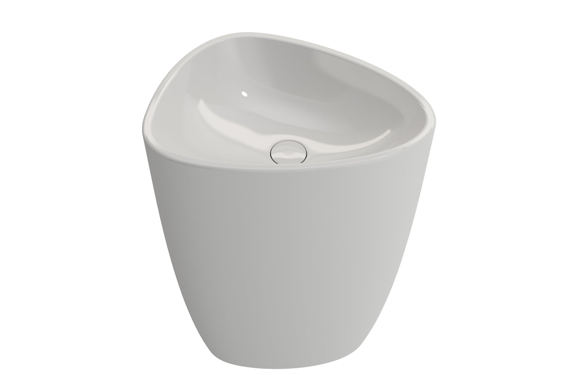 Alternate Image for BOCCHI Etna 23" Palette Shaped Monoblock Pedestal Fireclay Bathroom Sink, White, 1075-001-0125