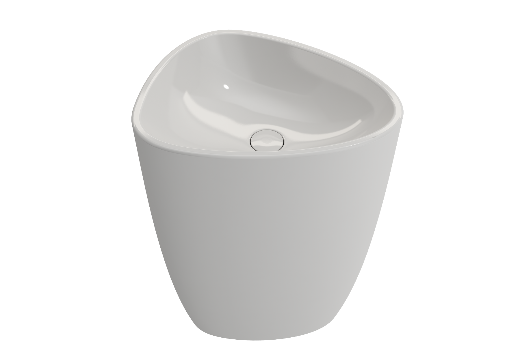 Alternate Image for BOCCHI Etna 23" Palette Shaped Monoblock Pedestal Fireclay Bathroom Sink, White, 1075-001-0125