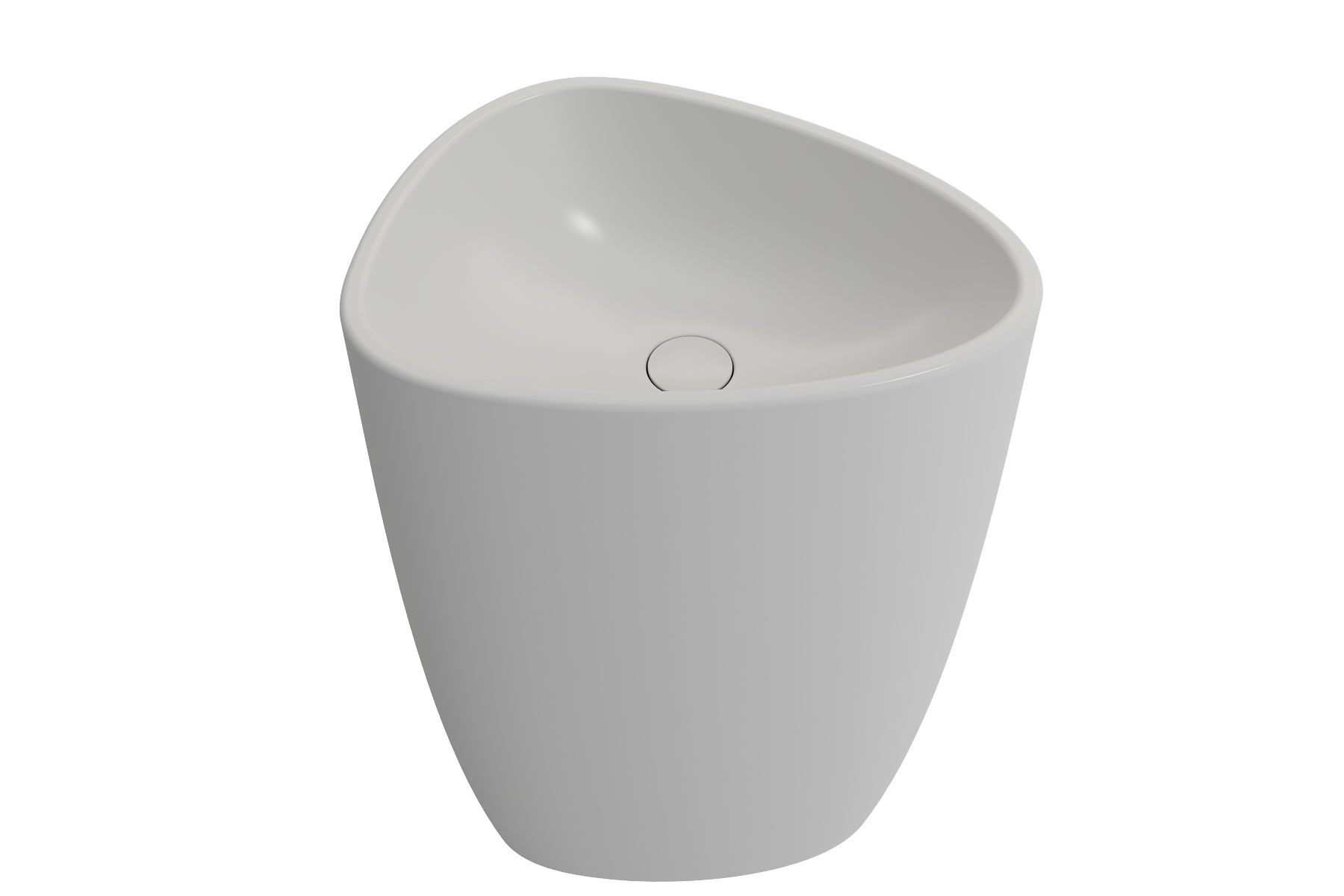 Alternate Image for BOCCHI Etna 23" Palette Shaped Monoblock Pedestal Fireclay Bathroom Sink, Matte White, 1075-002-0125