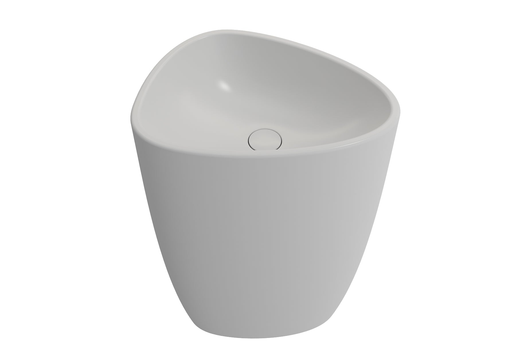 Alternate Image for BOCCHI Etna 23" Palette Shaped Monoblock Pedestal Fireclay Bathroom Sink, Matte White, 1075-002-0125