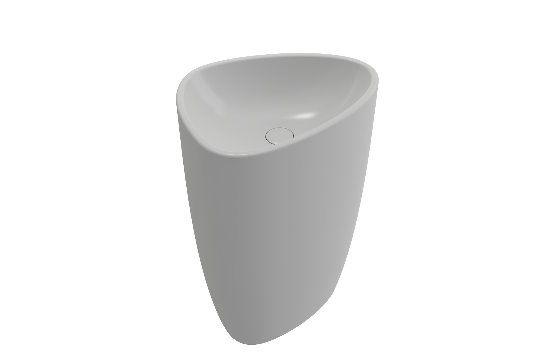 Alternate Image for BOCCHI Etna 23" Palette Shaped Monoblock Pedestal Fireclay Bathroom Sink, Matte White, 1075-002-0125