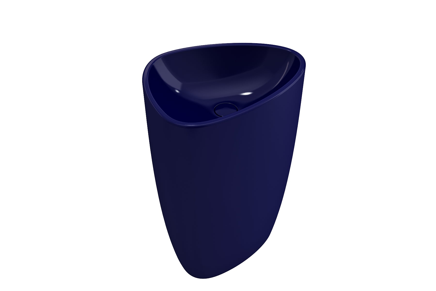 Alternate Image for BOCCHI Etna 23" Palette Shaped Monoblock Pedestal Fireclay Bathroom Sink, Sapphire Blue, 1075-010-0125