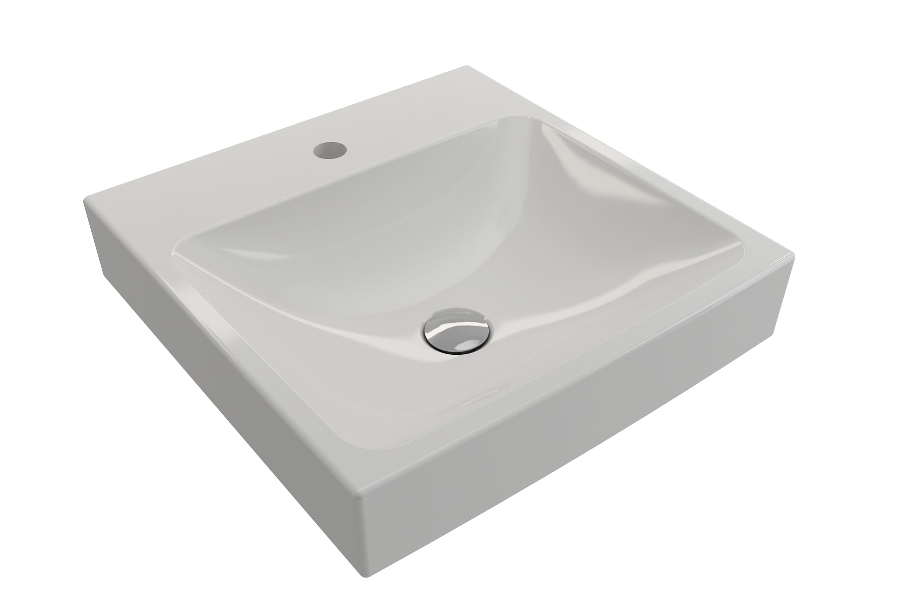 Alternate Image for BOCCHI Scala 19" Square Wallmount Fireclay Bathroom Sink, White, Single Faucet Hole, 1076-001-0126