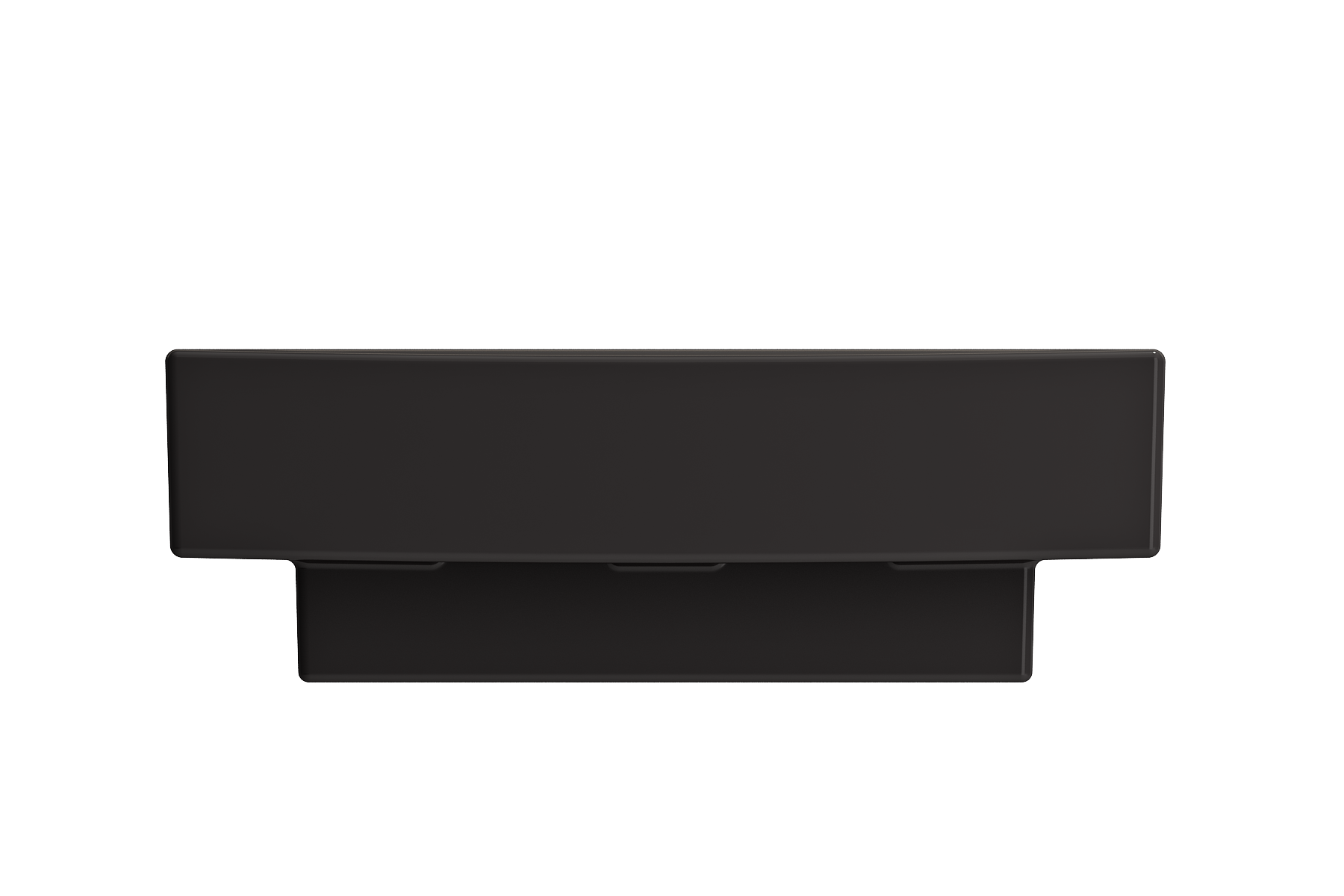 Alternate Image for BOCCHI Scala 19" Square Wallmount Fireclay Bathroom Sink, Matte Black, Single Faucet Hole, 1076-004-0126